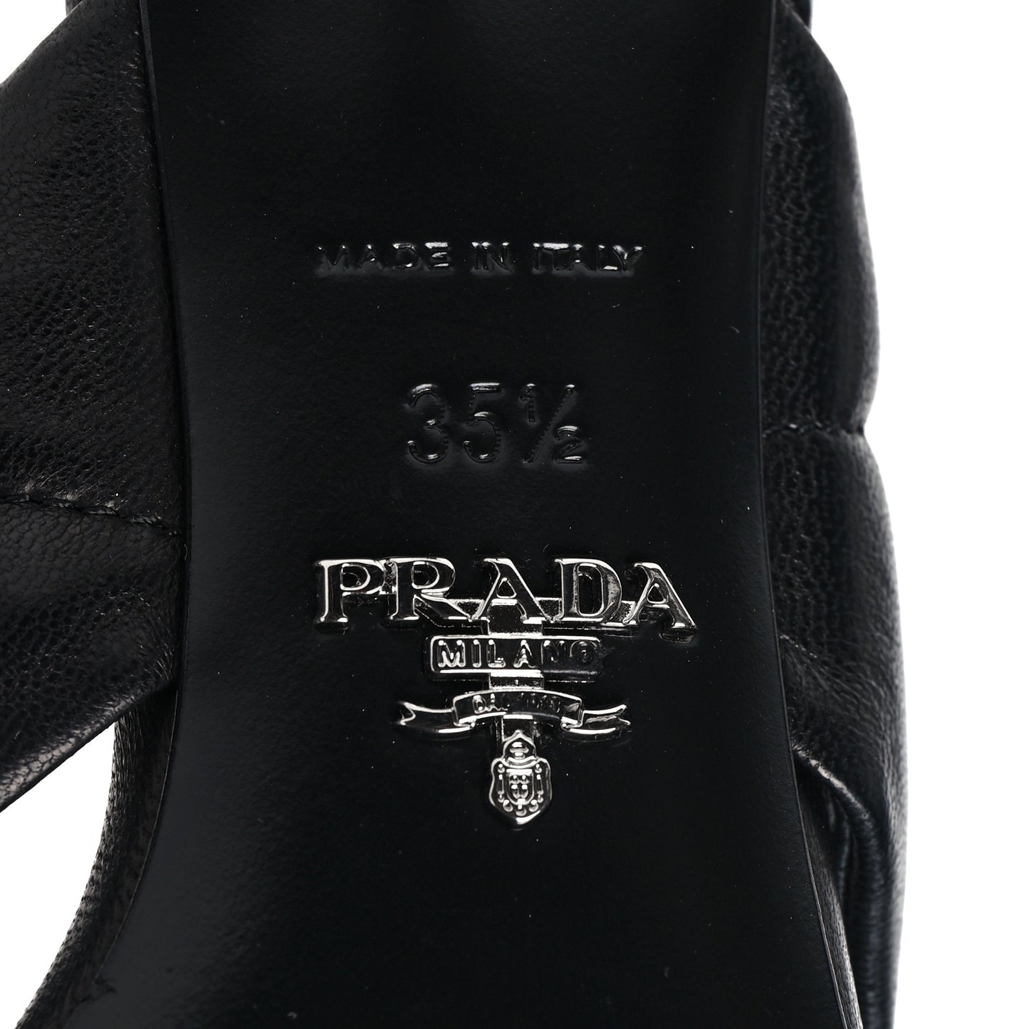 Nappa Logo Quilted Crisscross 55mm Slide Sandals 35.5 Black
