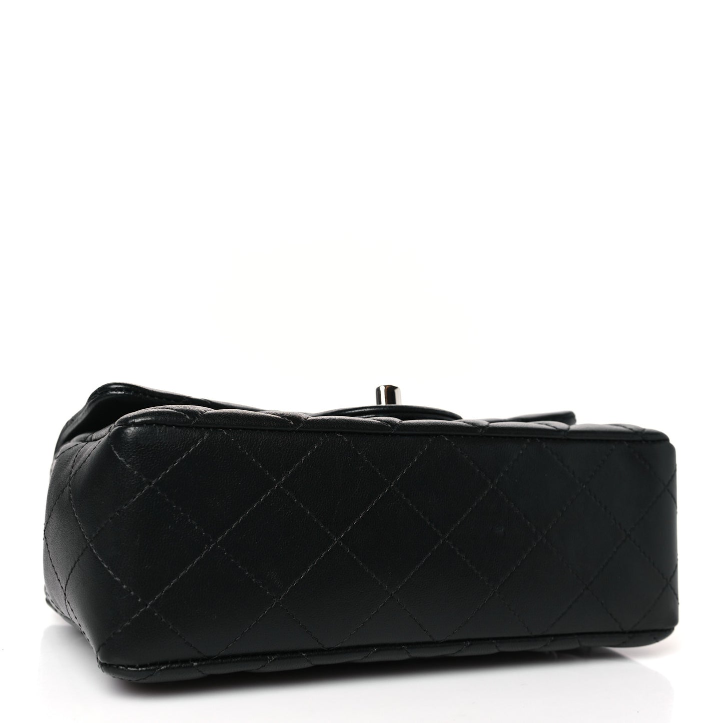 Lambskin Quilted Mini Rectangular Flap Black