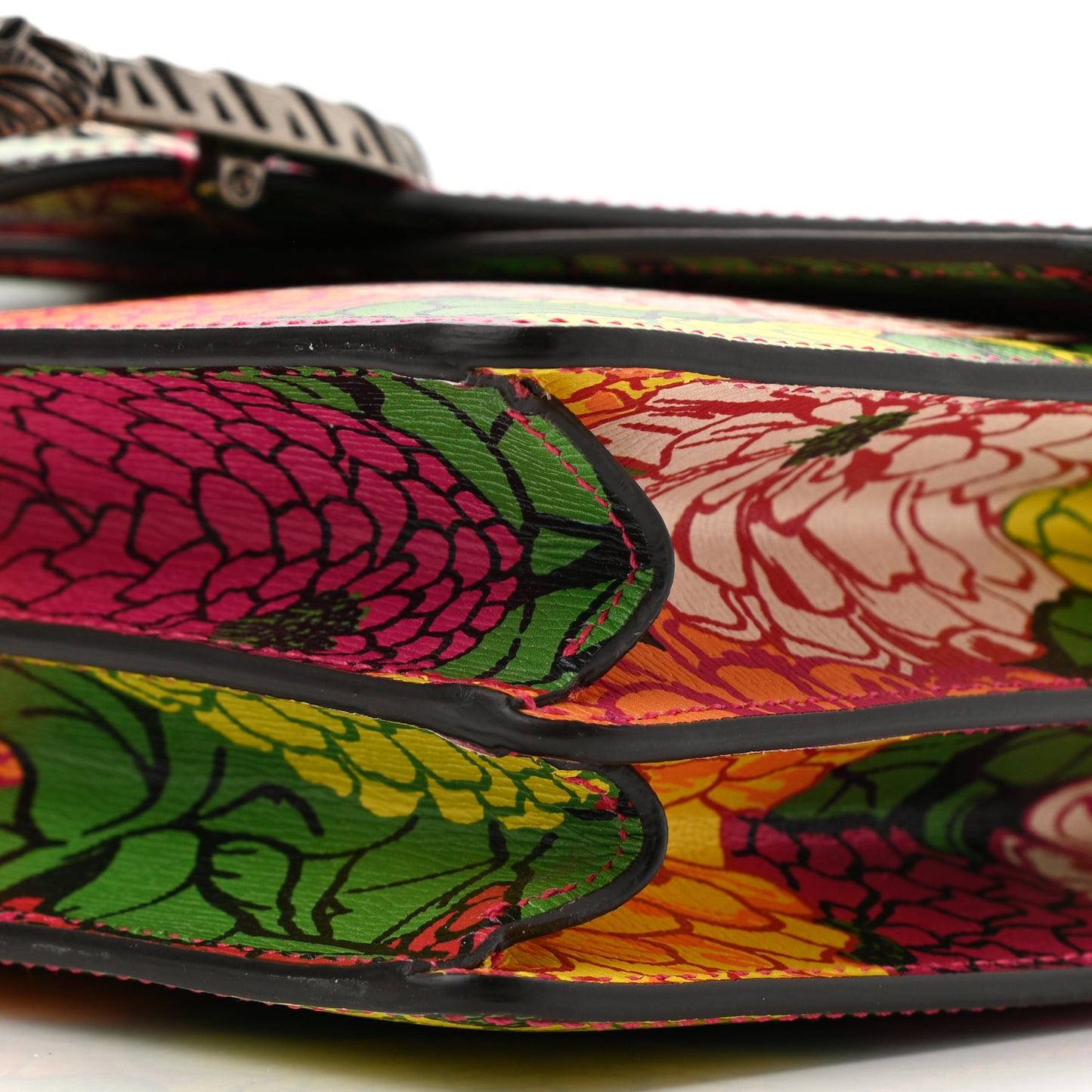X KEN SCOTT New Shangai Calfskin Pomponica Print Small Dionysus Shoulder Bag Multicolor
