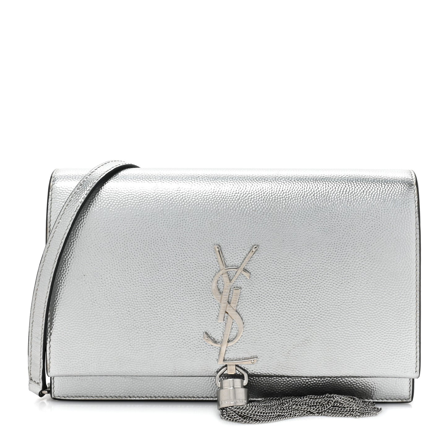 Grain De Poudre Clasic Kate Monogram Tassel Chain Wallet Argento
