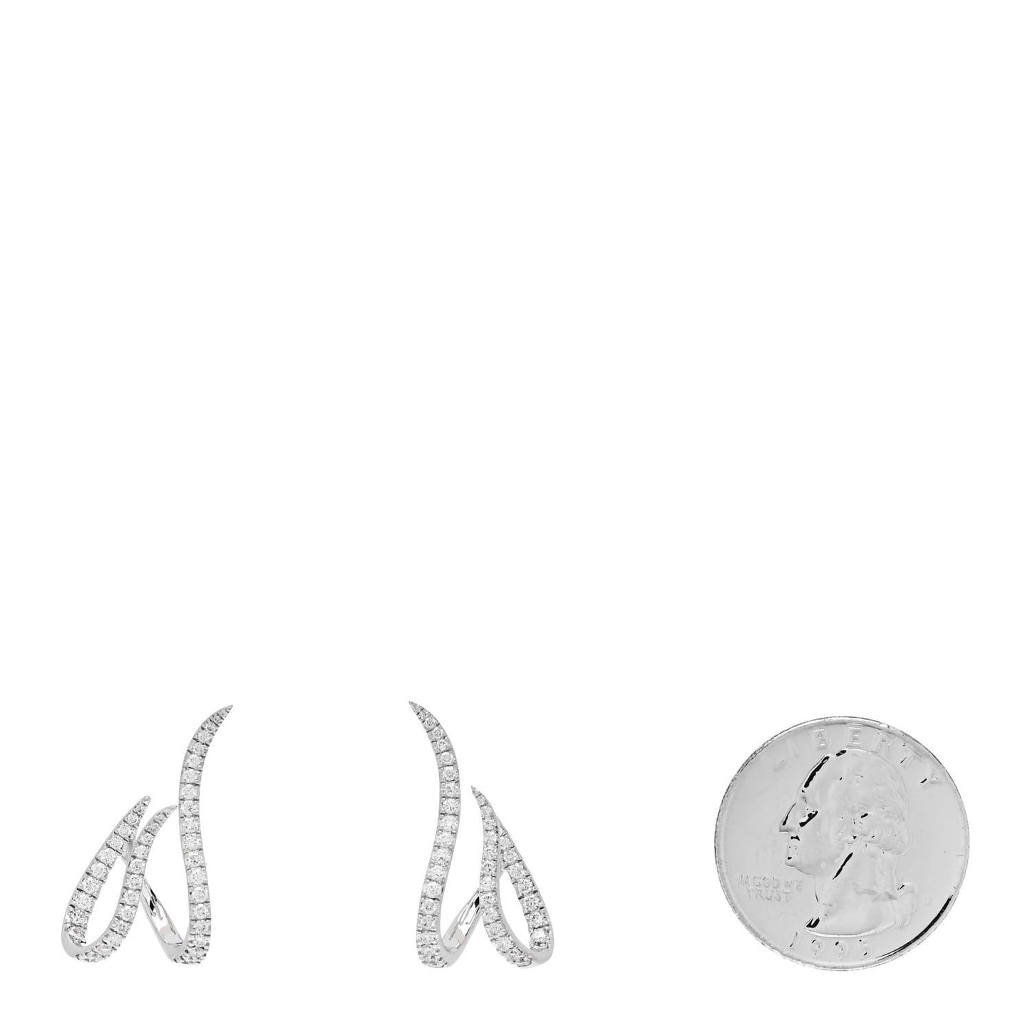 18K White Gold Diamond Gatsby Daisy Earrings