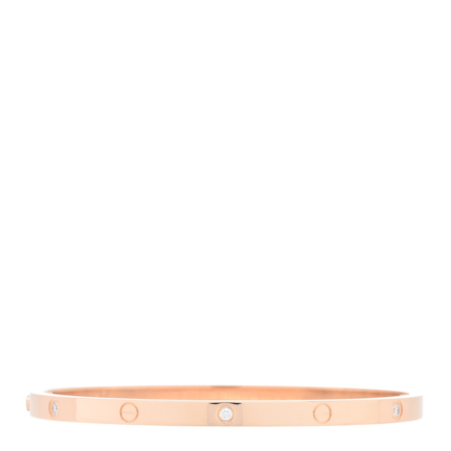 18K Pink Gold 6 Diamond Small LOVE Bracelet 16