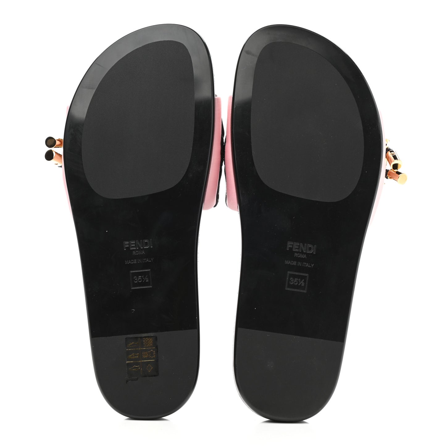 Satin Fendi Feel Slide Sandals 35.5 Pink