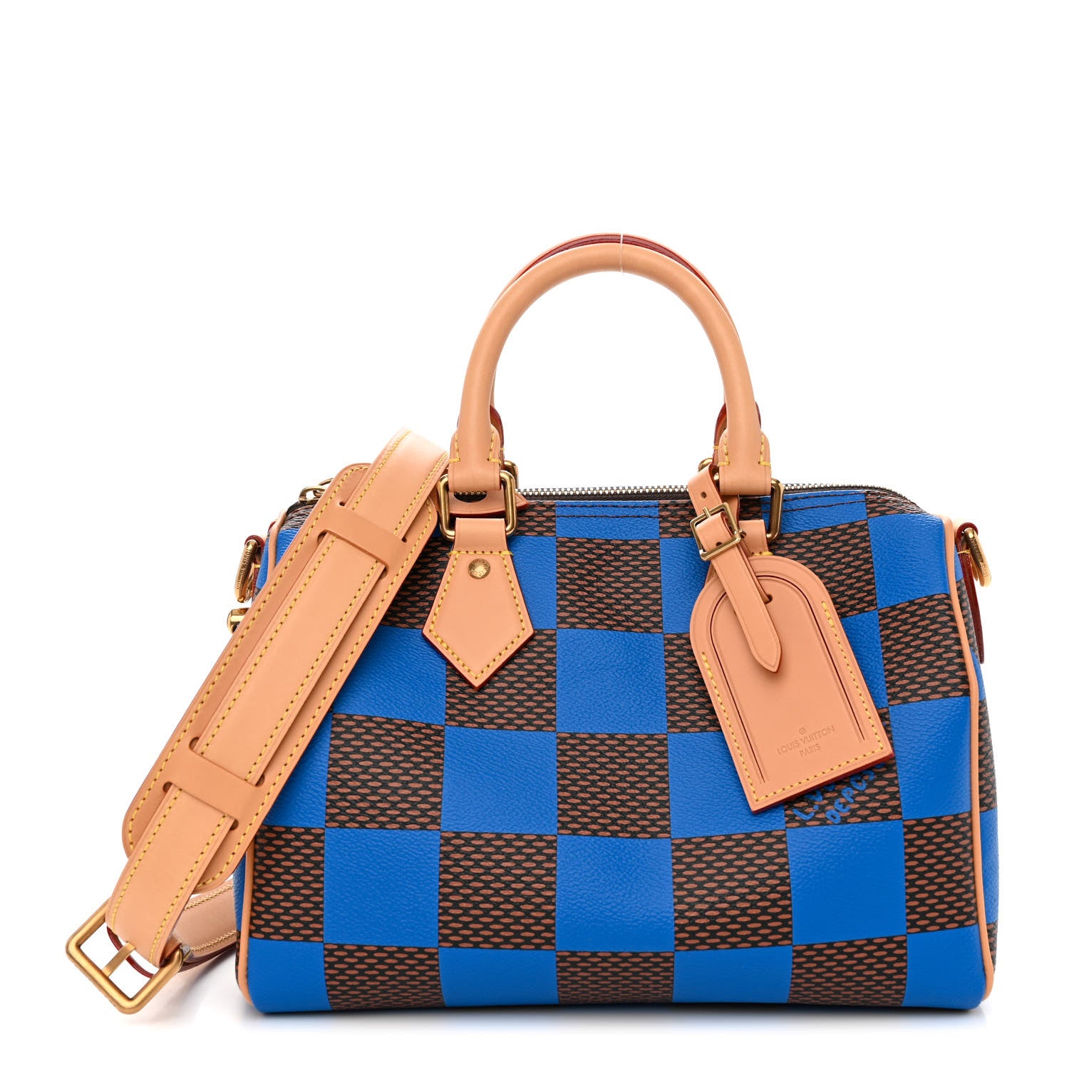 Louis Vuitton Damier Pop Speedy Bandouliere 25 Blue 1 of 10