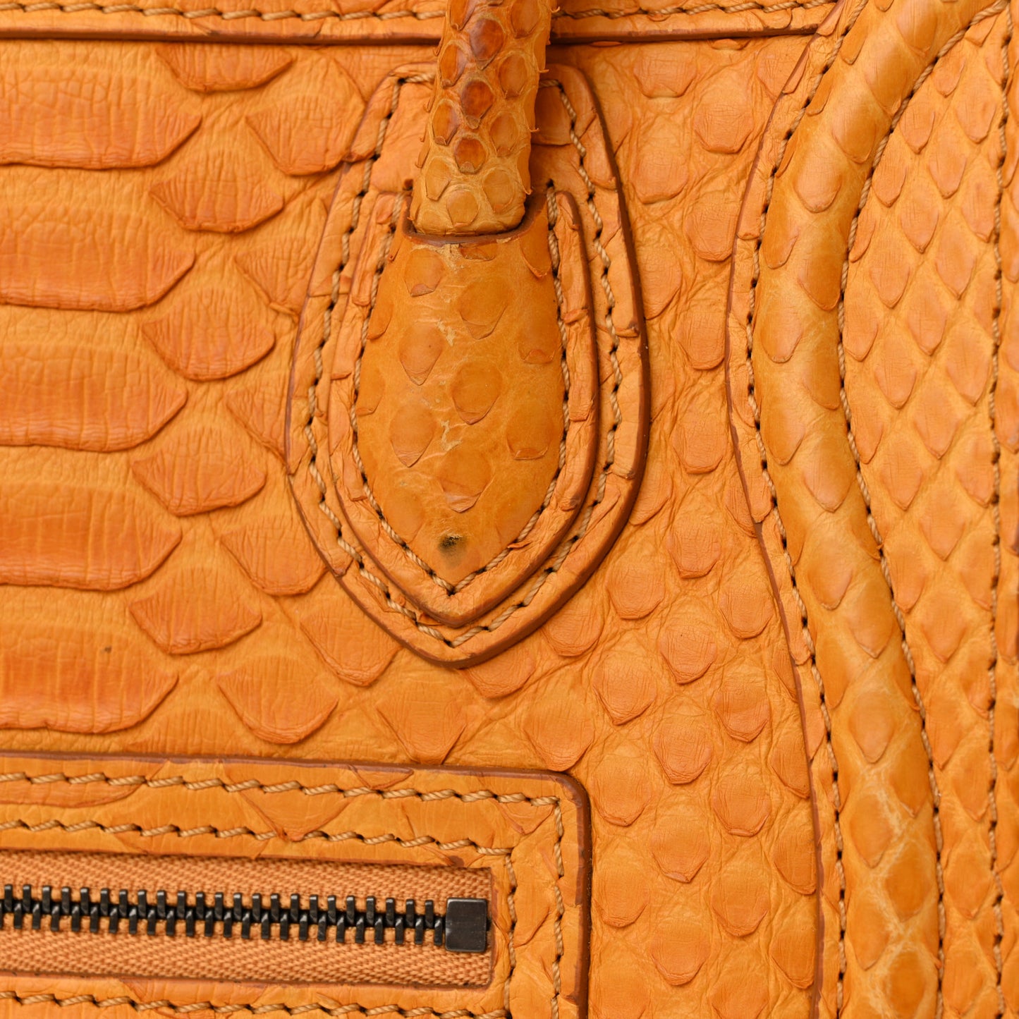 Snakeskin Calfskin Nano Luggage Yellow