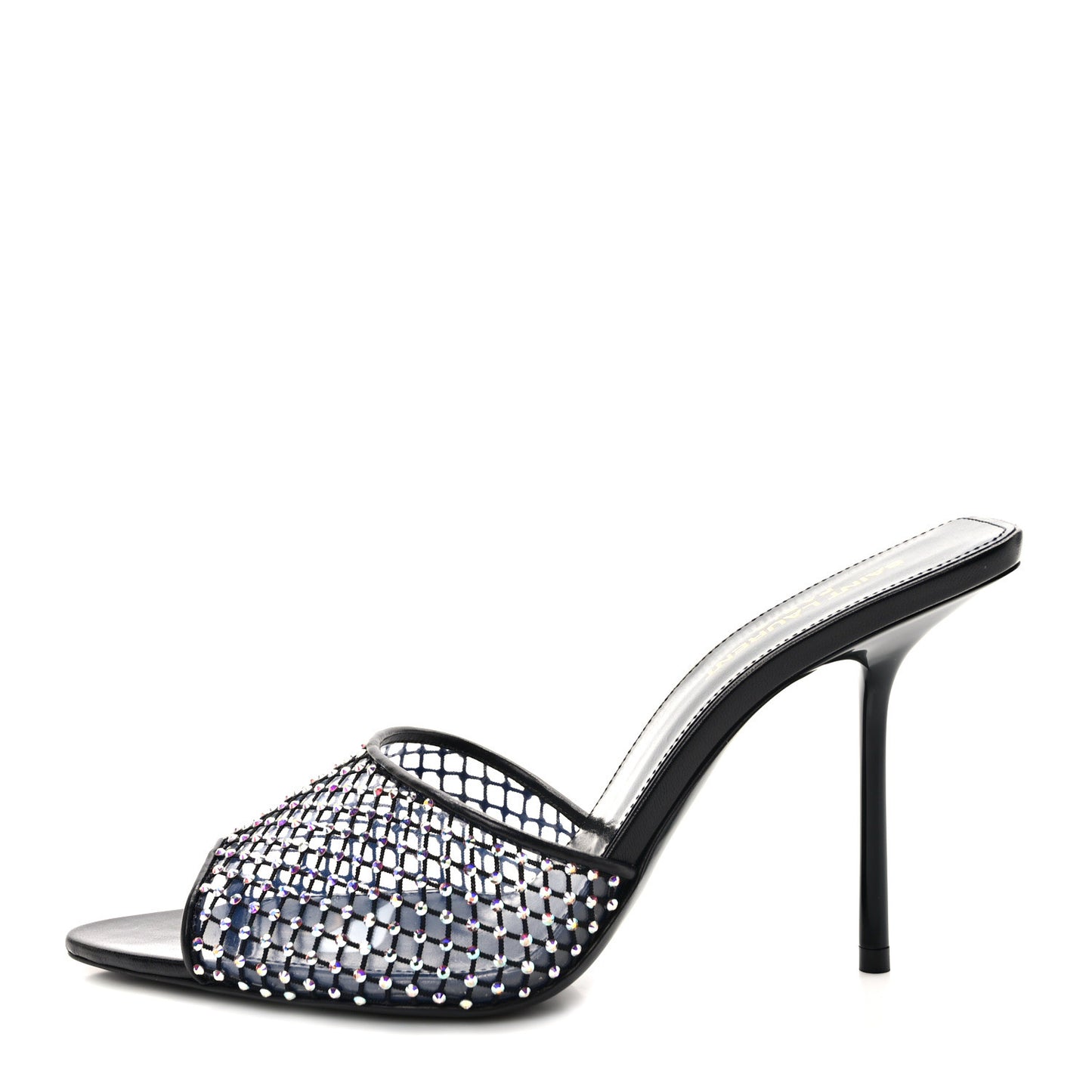Mesh Strass Giqua 95 Mule Sandals 39.5 Black