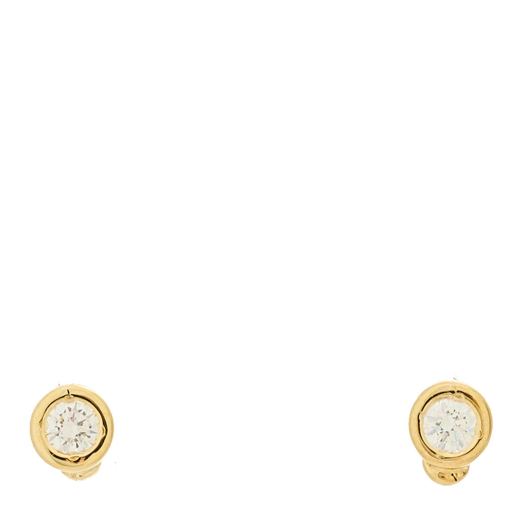 18K Yellow Gold Diamond .20ctw Bezel Stud Earrings