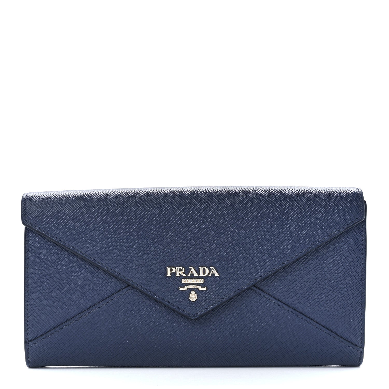 Prada Saffiano Envelope Wallet Bluette 2 of 11