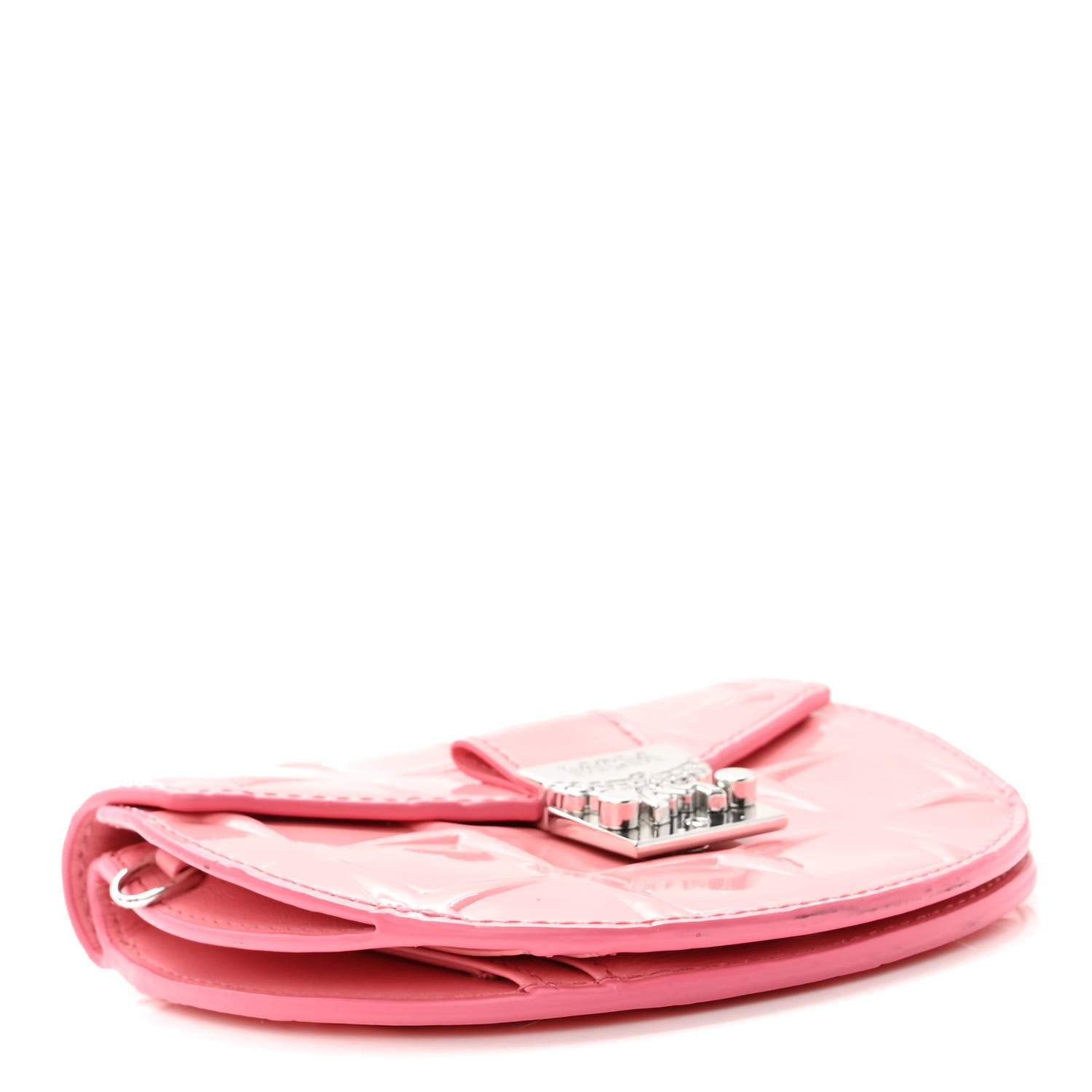 MCM Diamond Patent Patricia Round Crossbody Bag Salmon Rose 4 of 8