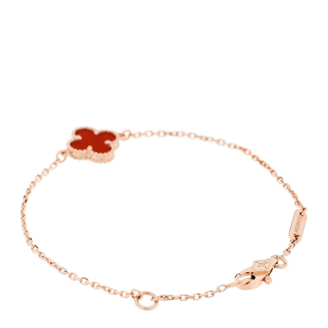 18K Rose Gold Carnelian Sweet Alhambra Bracelet