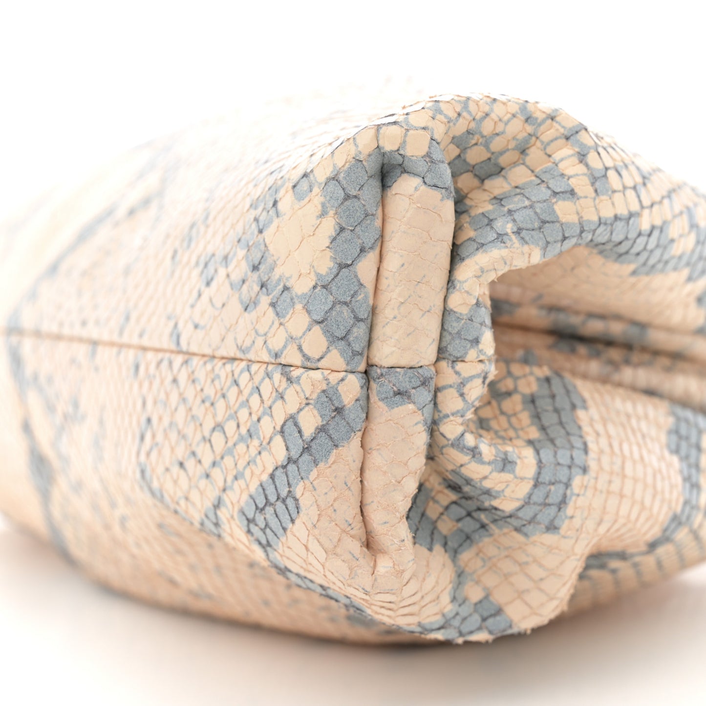 Goatskin Python Embossed Teen Pouch Cantaloupe