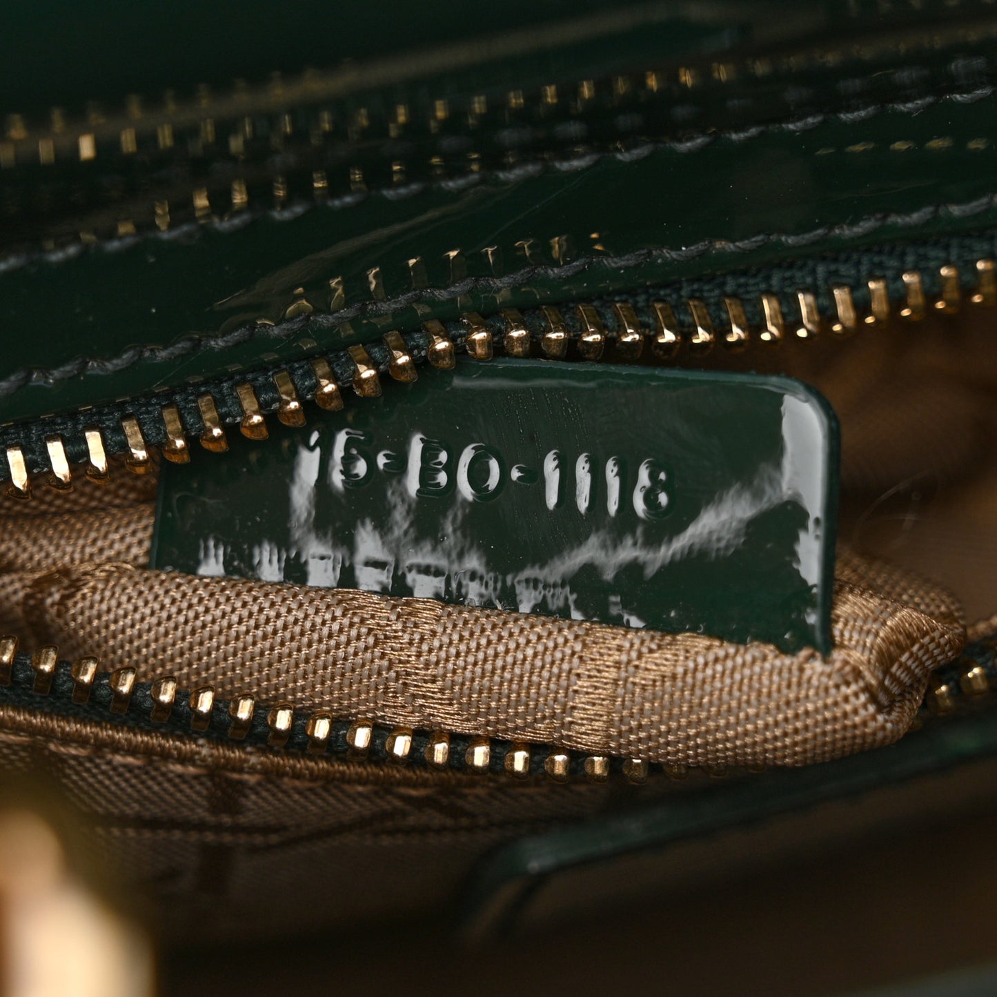 Patent Cannage Mini Lady Dior Pine Green