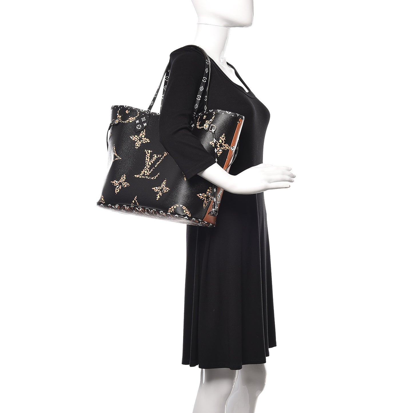 Monogram Giant Jungle Neverfull MM Black