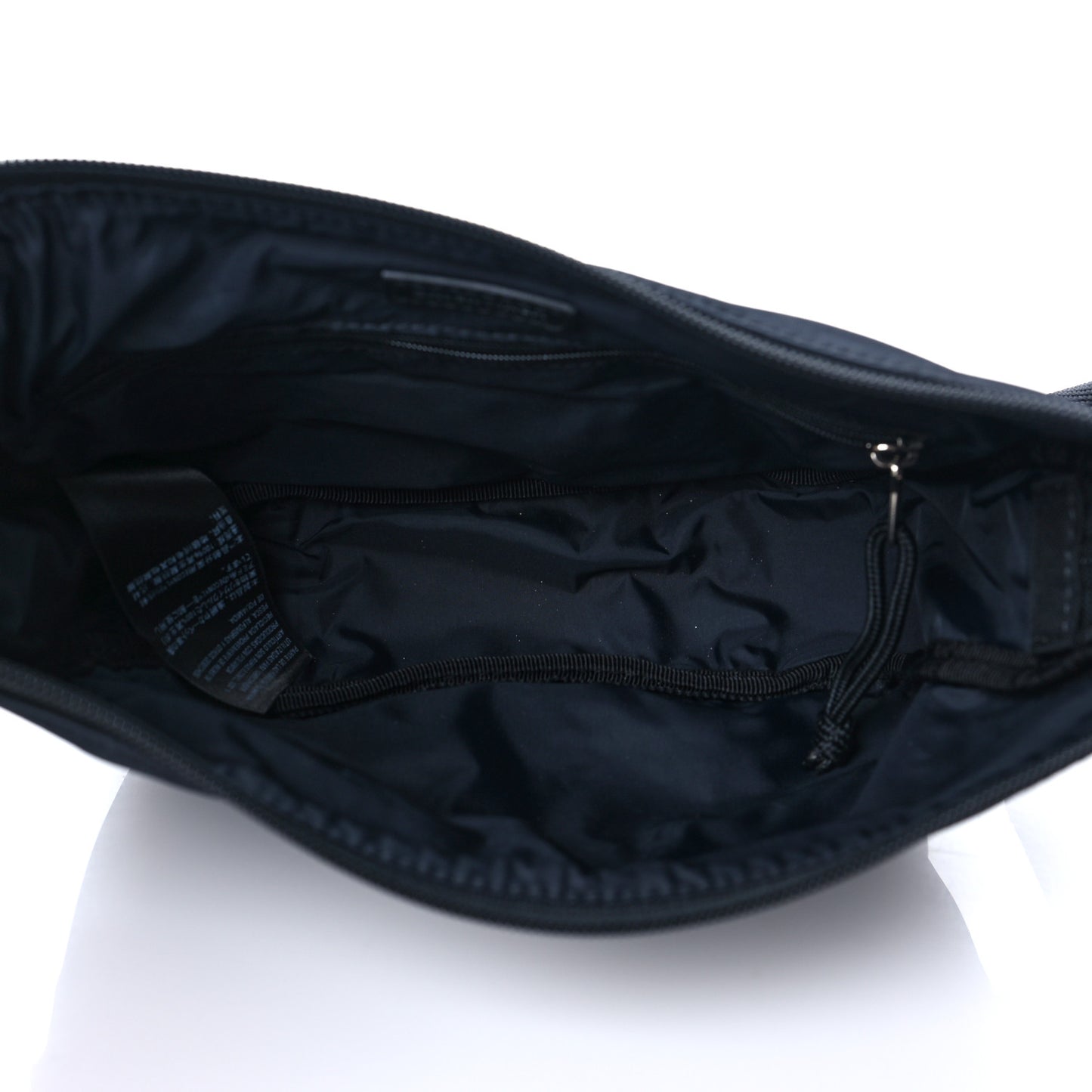 Recycled Sport Nylon Logo Embroidered Wheel Sling Bag Black White