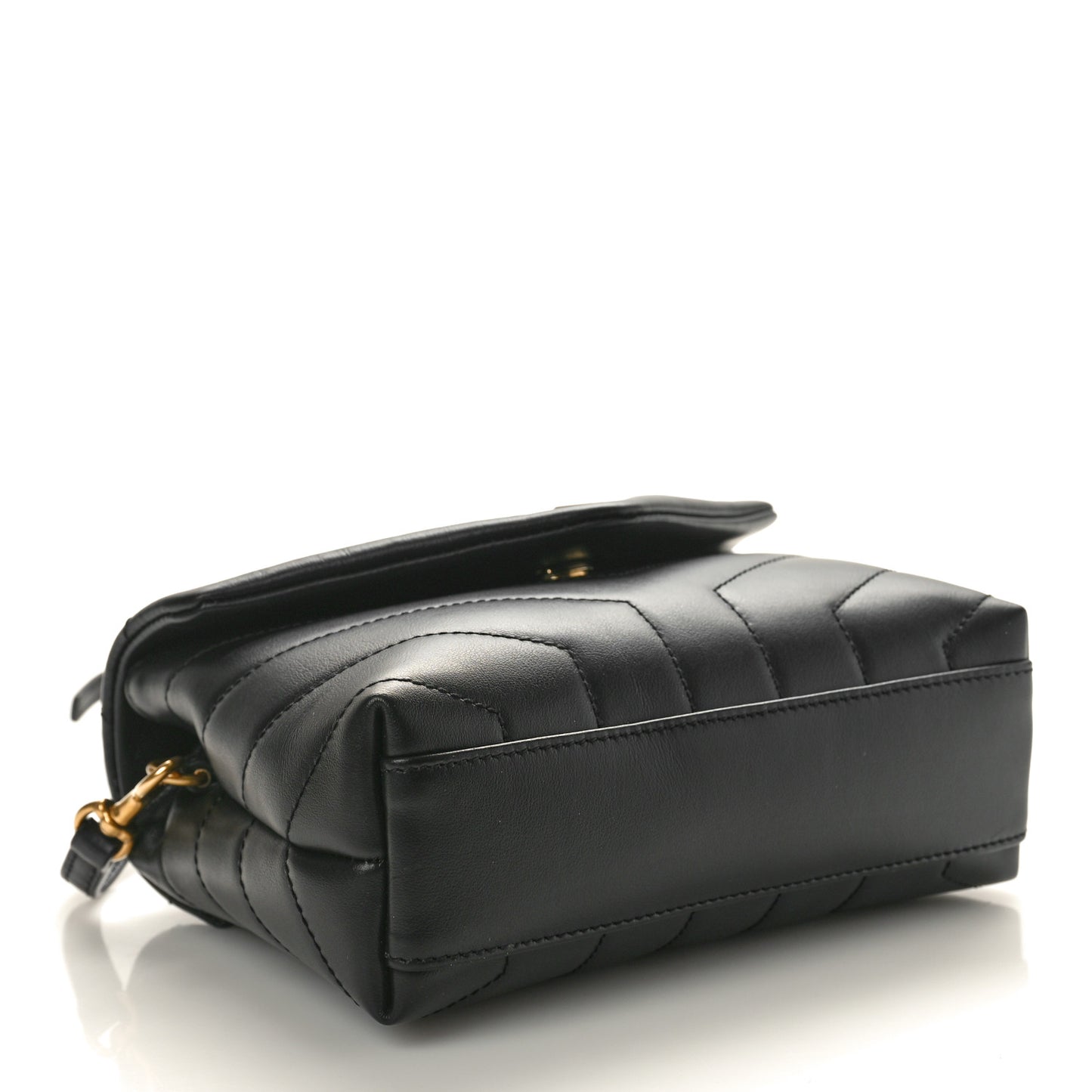 Calfskin Y Quilted Monogram Toy Loulou Crossbody Bag Black
