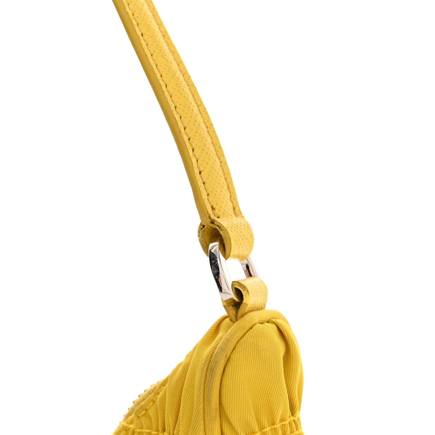 Tessuto Nylon Gaufre Shoulder Bag Giallo