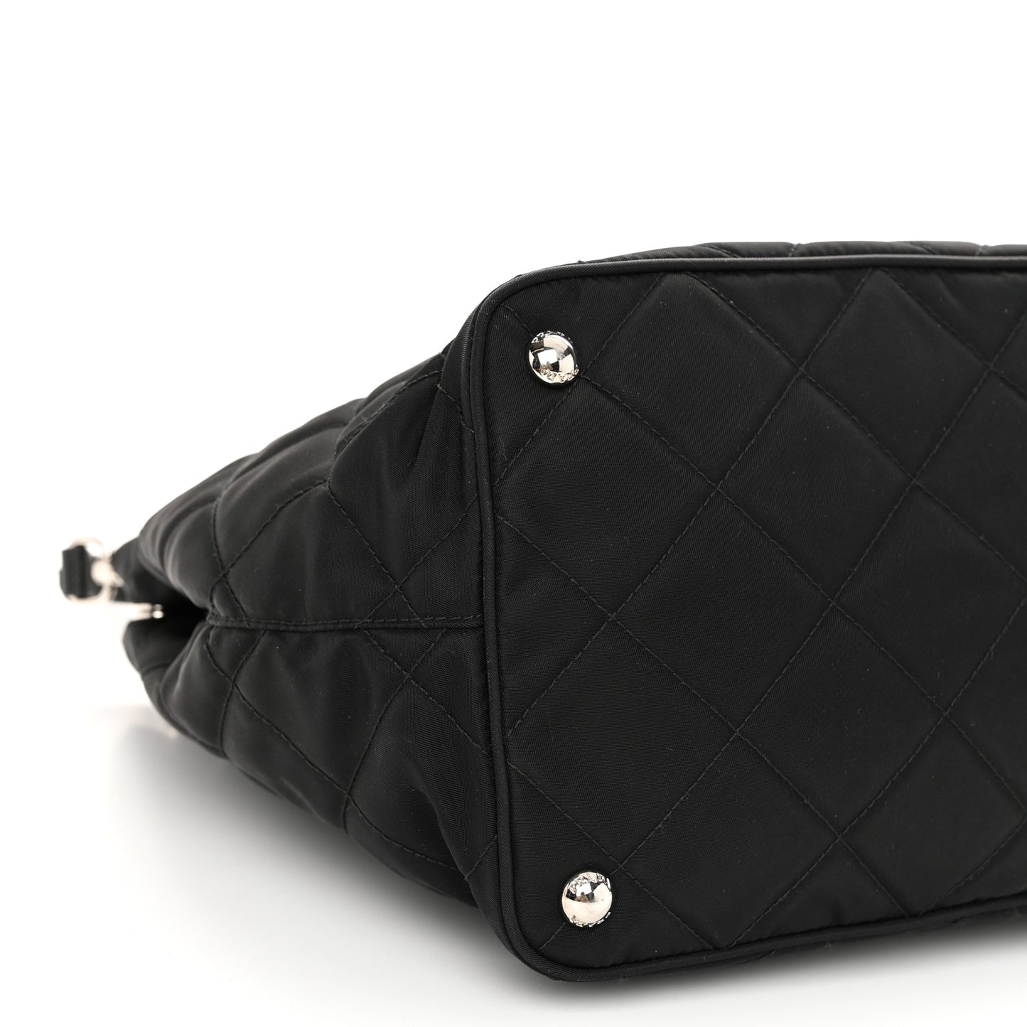 Nylon Tessuto Impuntu Quilted Tote Black