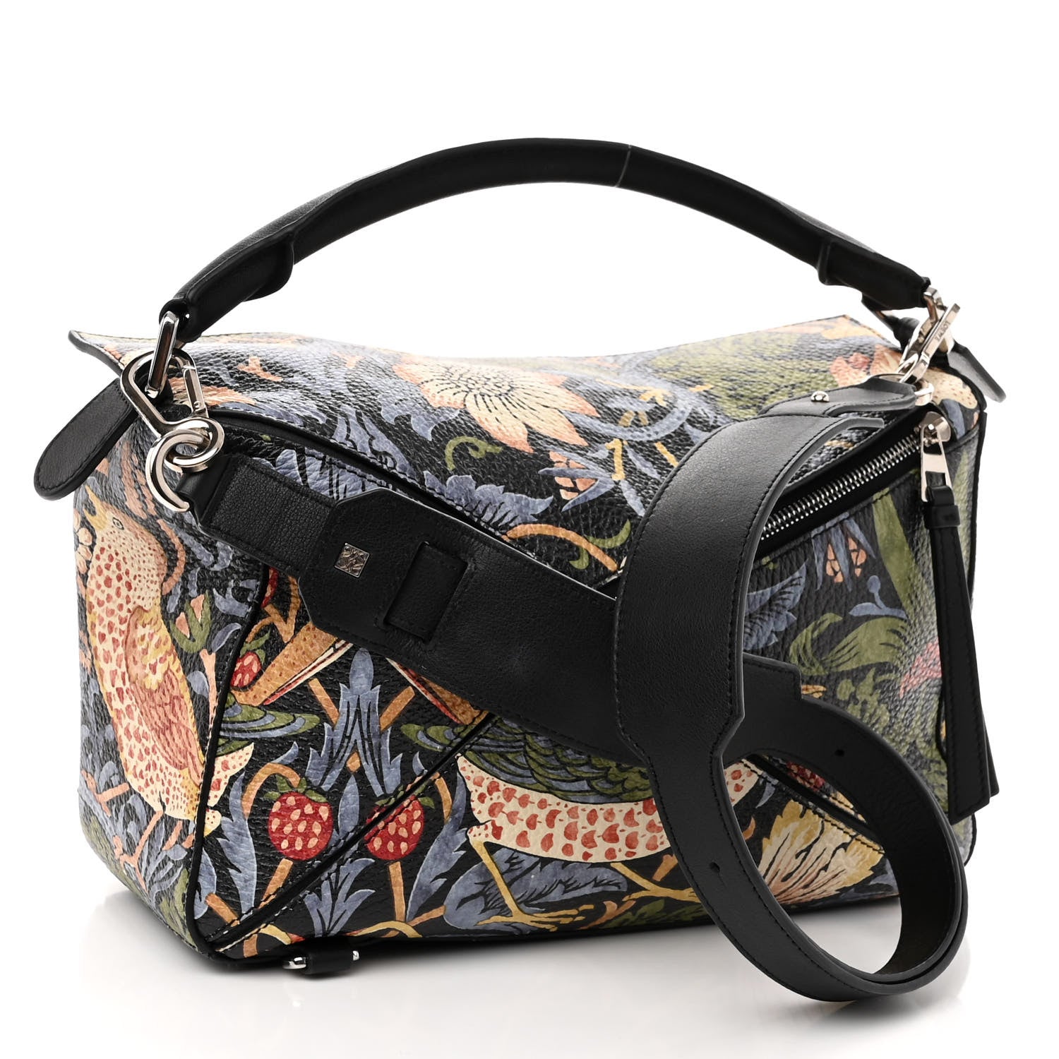 Loewe X WILLIAM MORRIS Calfskin Puzzle Bag Black Multicolor 3 of 9