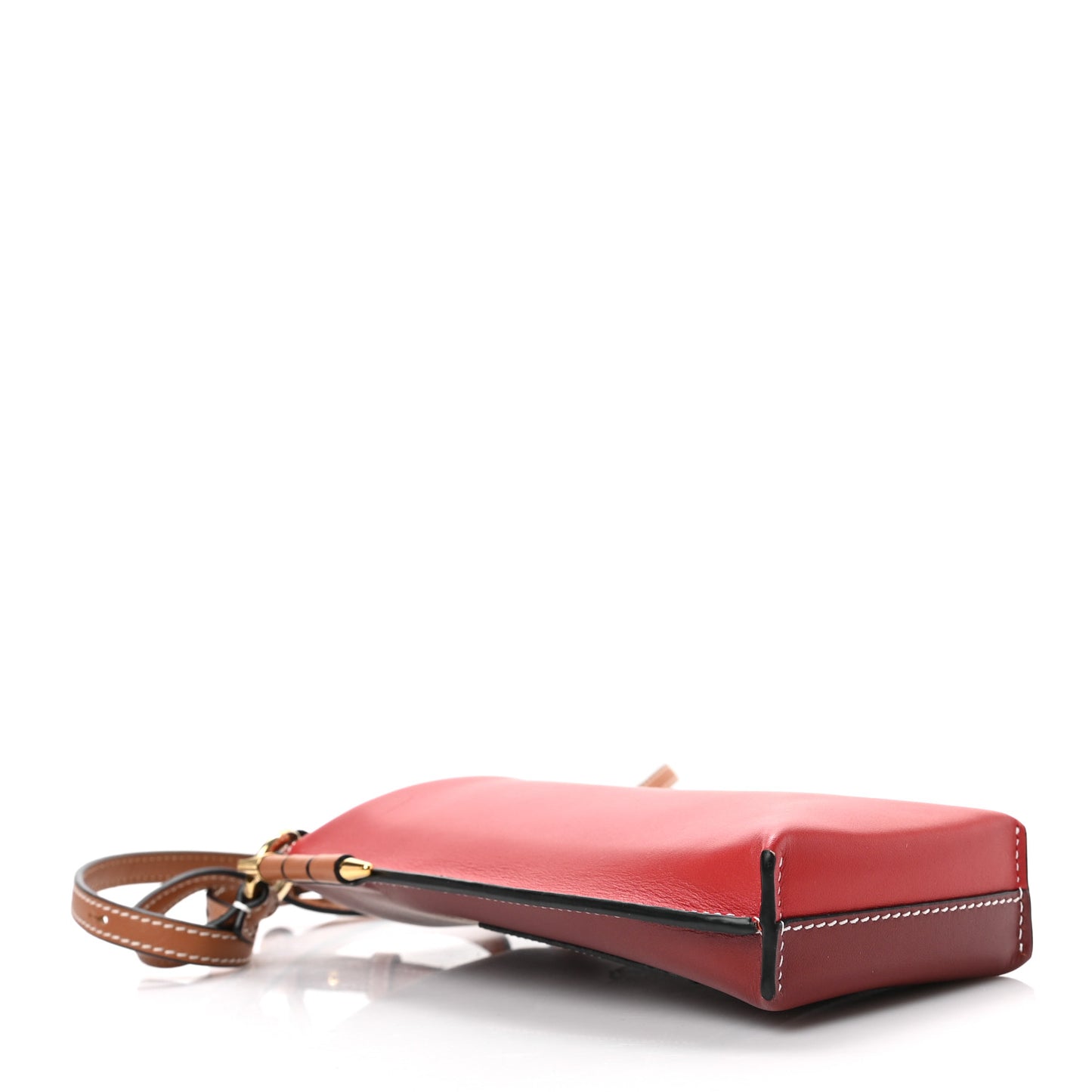Smooth Calfskin Gate Pocket Scarlet Burnt Red Tan