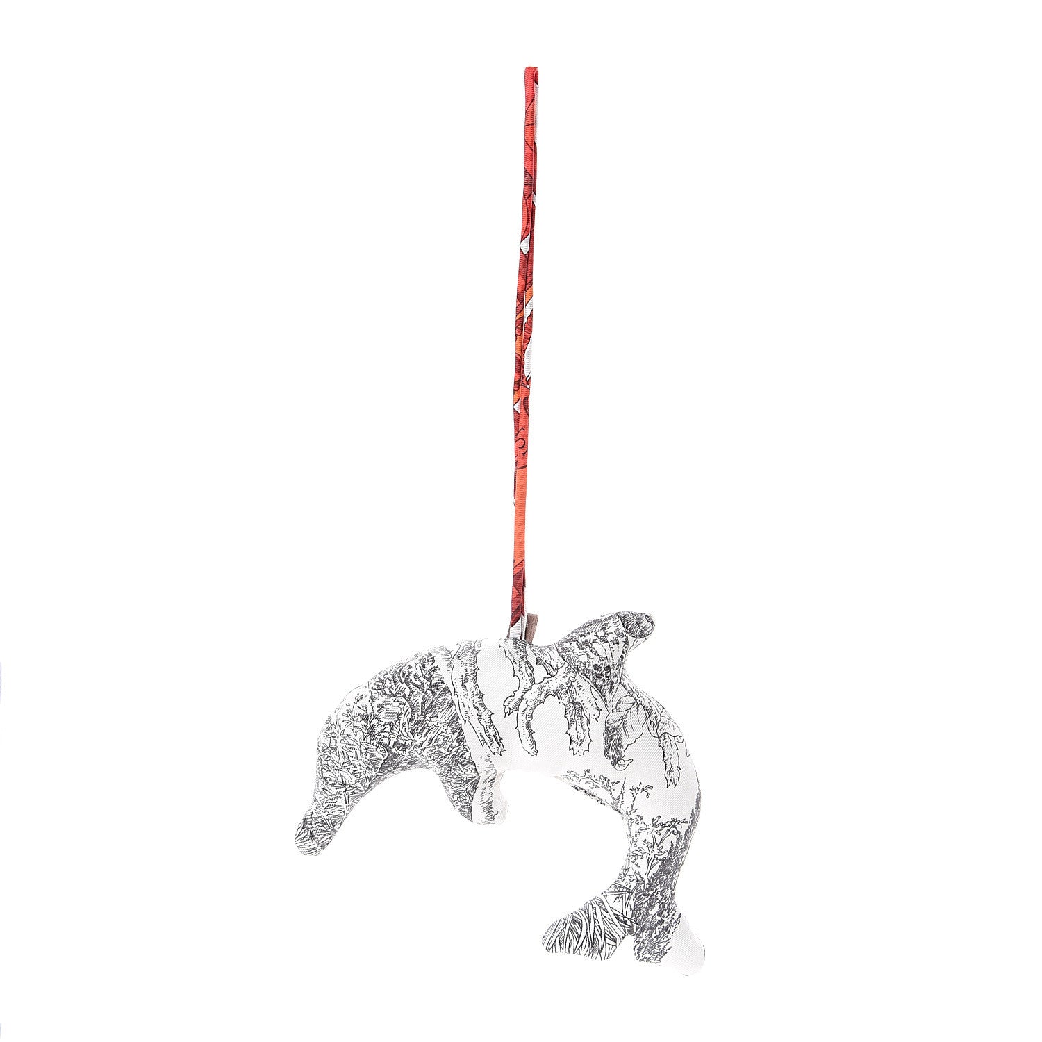 Hermes Silk Petit H Dolphin Ornament Charm Multicolor 550916