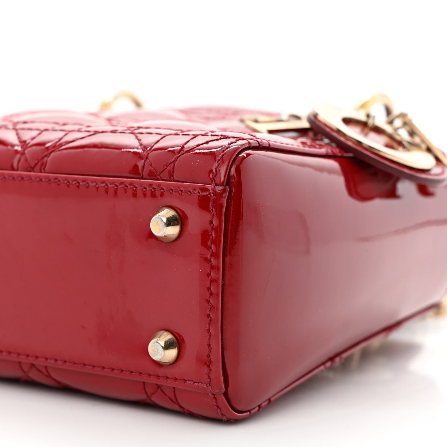 Patent Cannage Mini Lady Dior Red