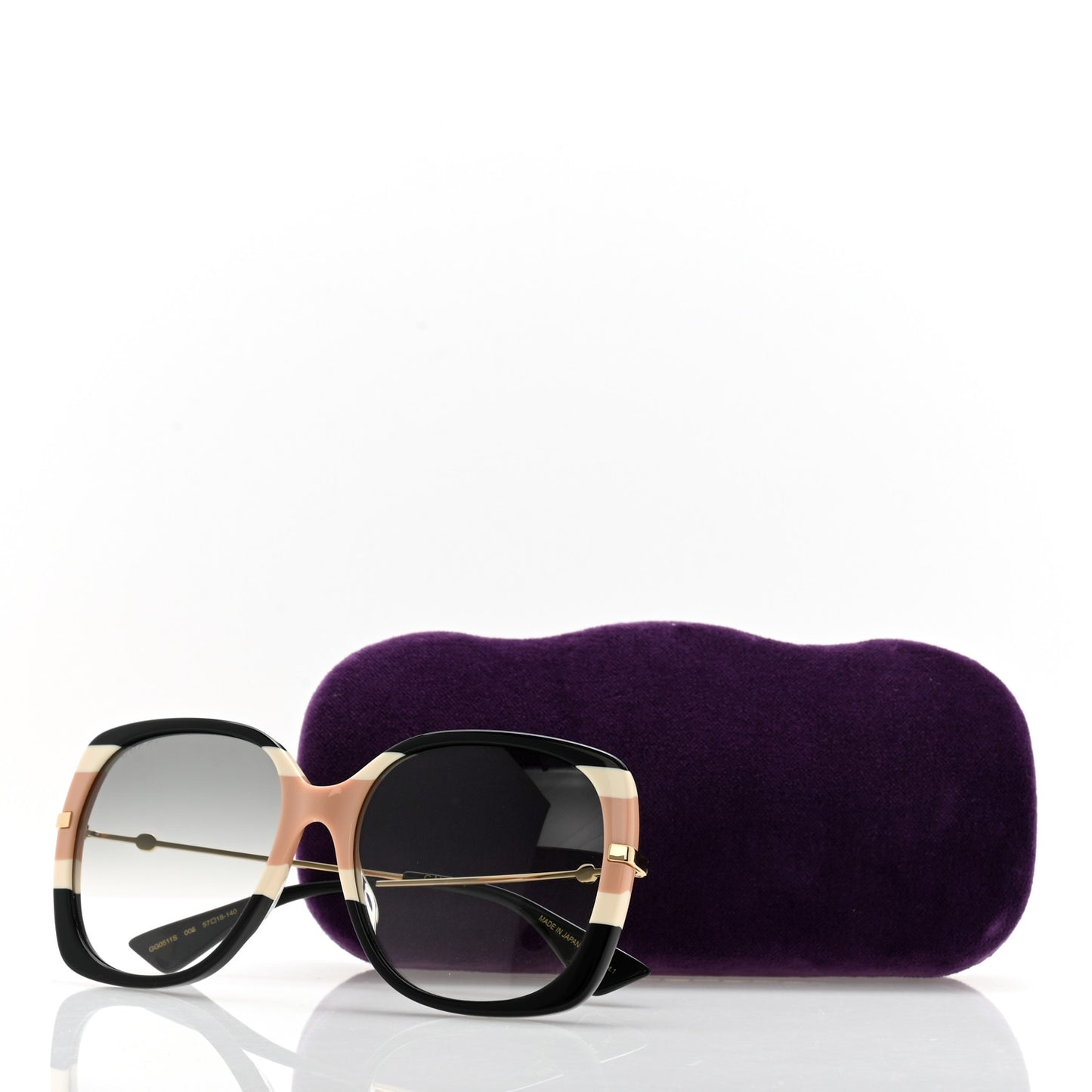 Acetate Square Frame GG0511S Sunglasses Black Pink White