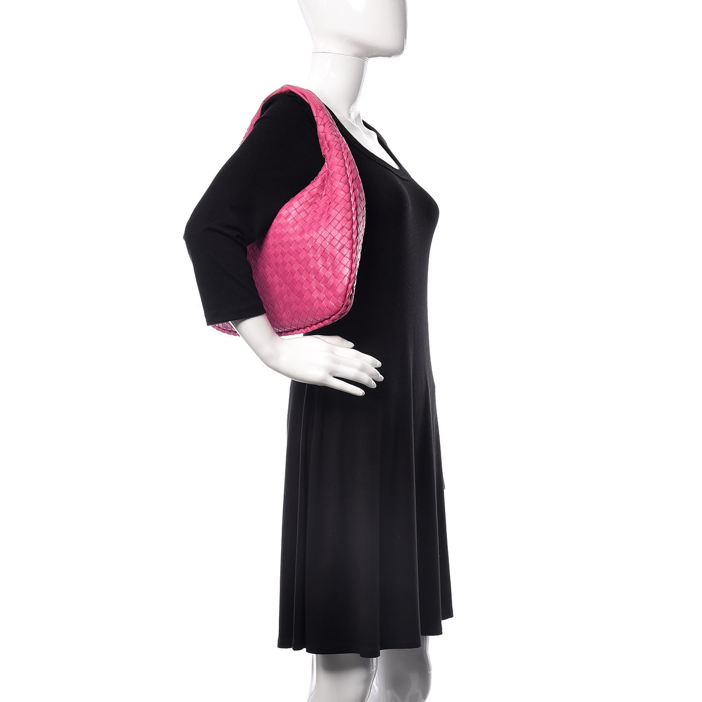 Nappa Intrecciato Medium Veneta Hobo Fuchsia