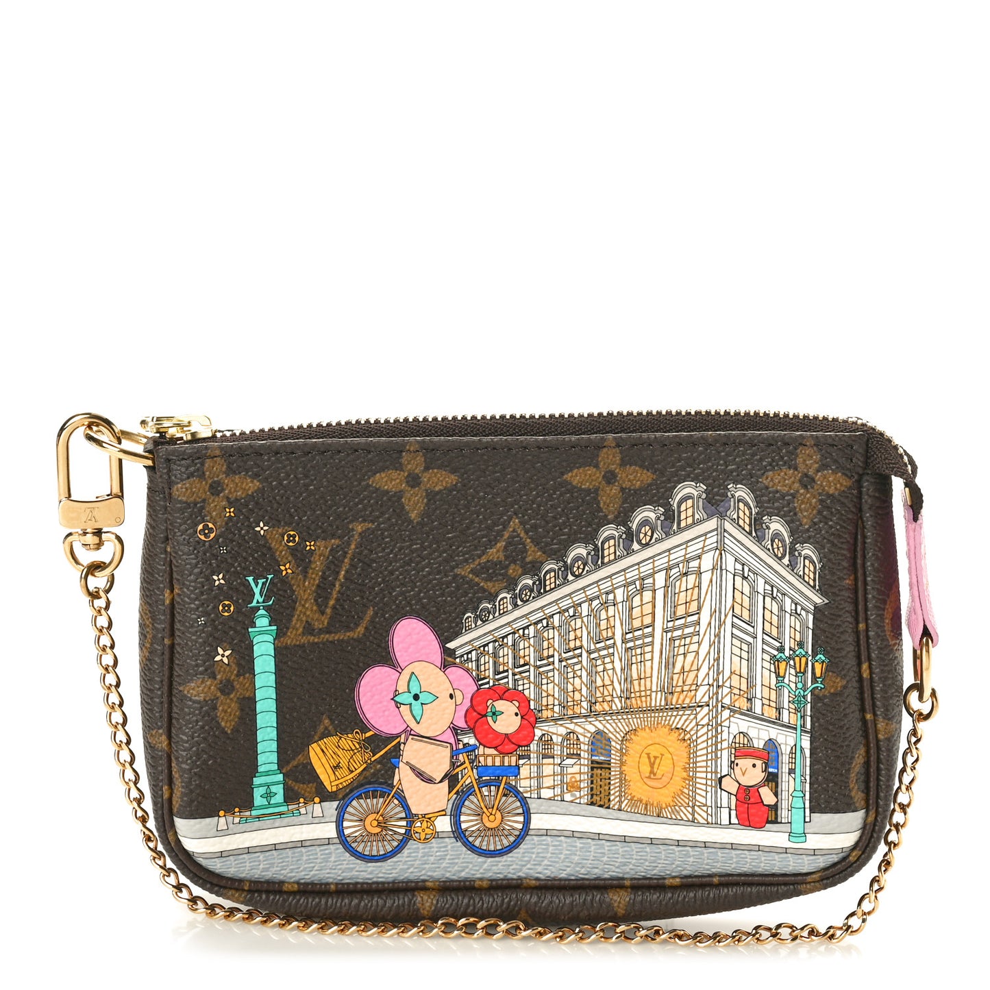 Monogram 2022 Christmas Animation Paris Mini Pochette Accessories Pink
