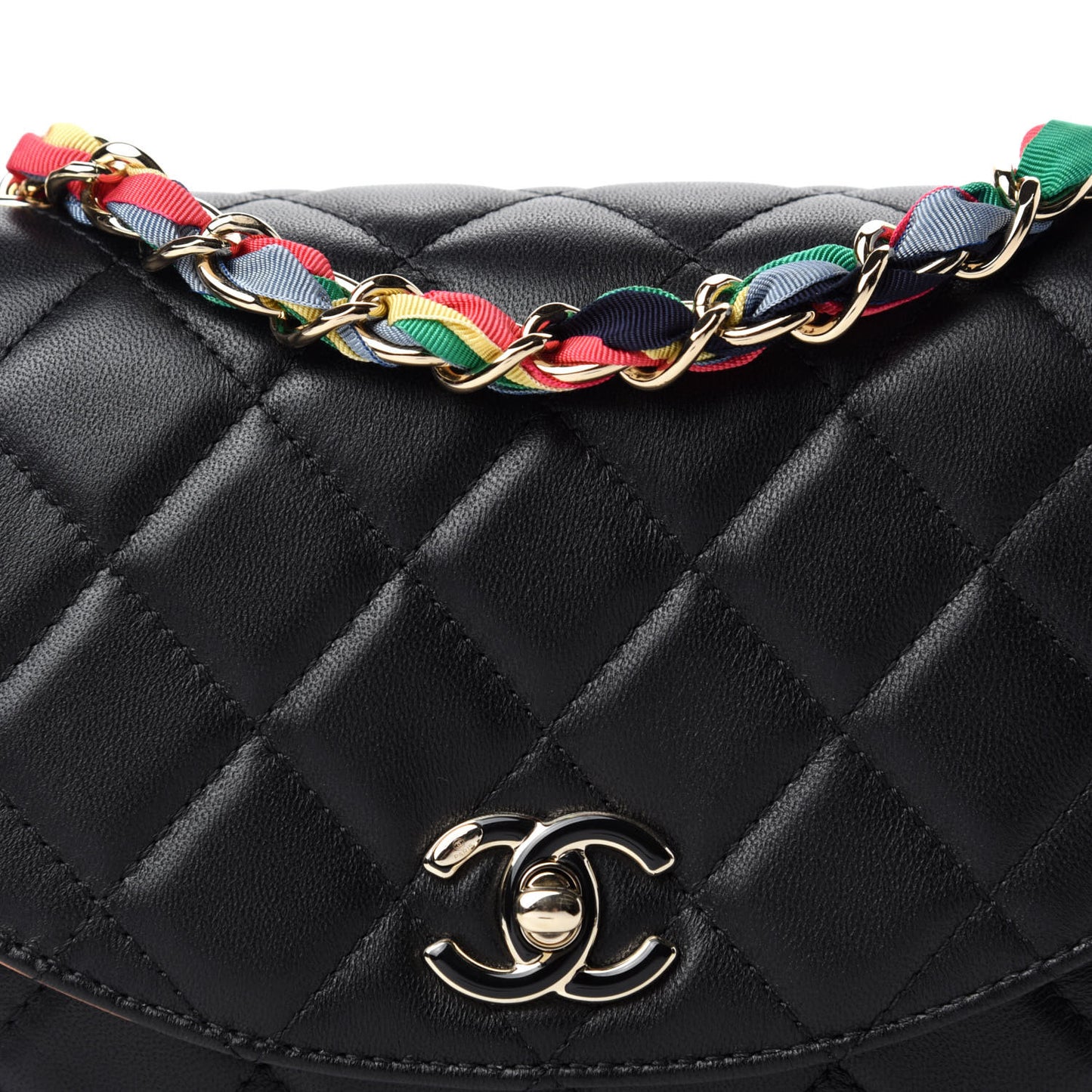 Lambskin Mixed Fibers Quilted Cocovado Flap Black