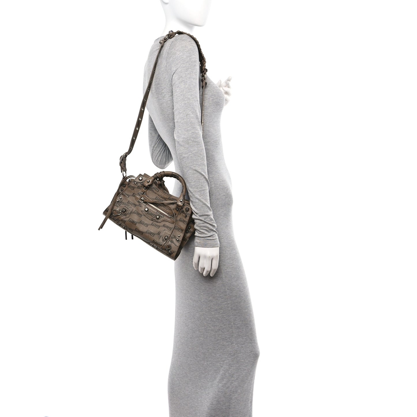 Coated Canvas BB Monogram Neo Cagole Handbag XS Beige Brown