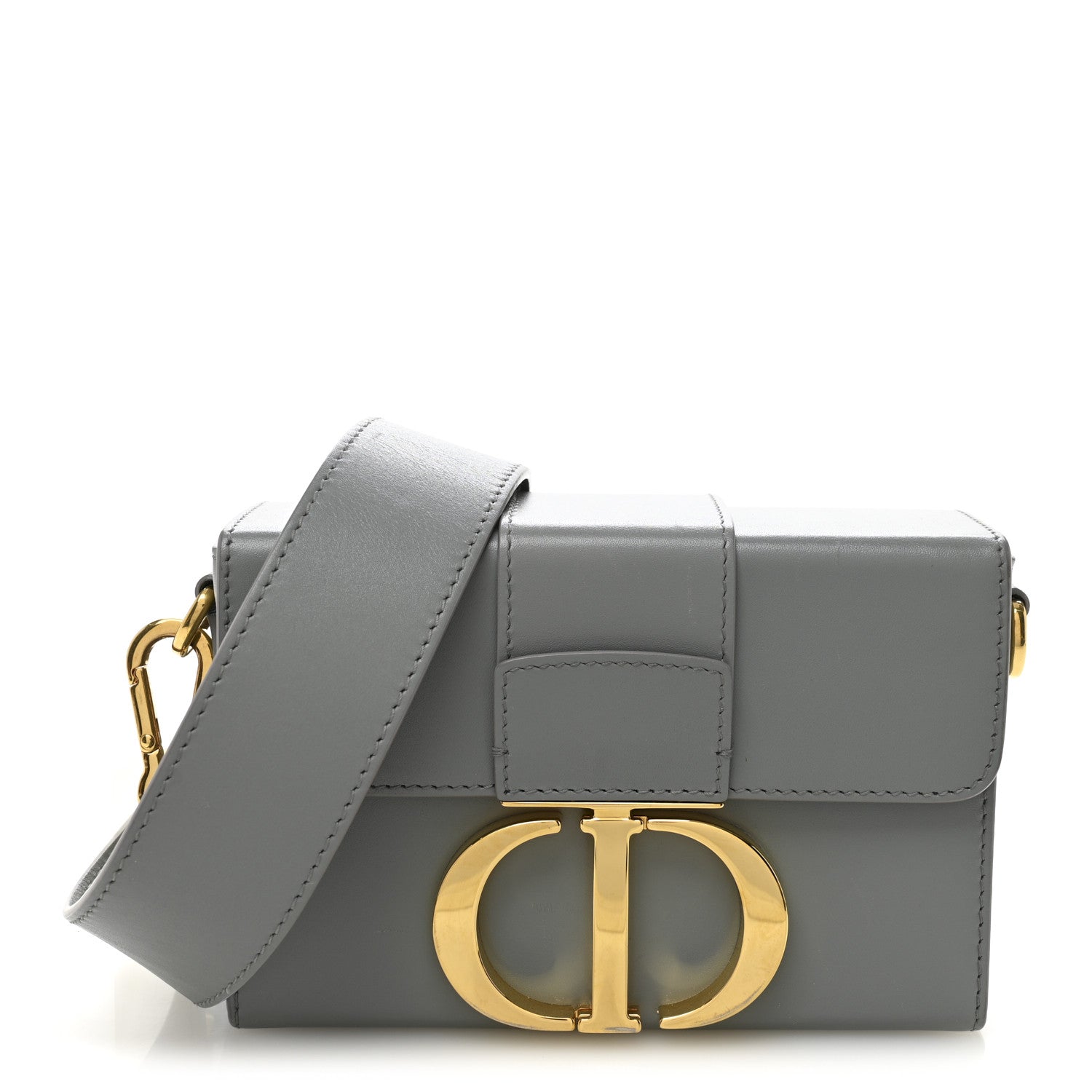 Christian Dior Box Calfskin 30 Montaigne Box Bag Gray 1800830