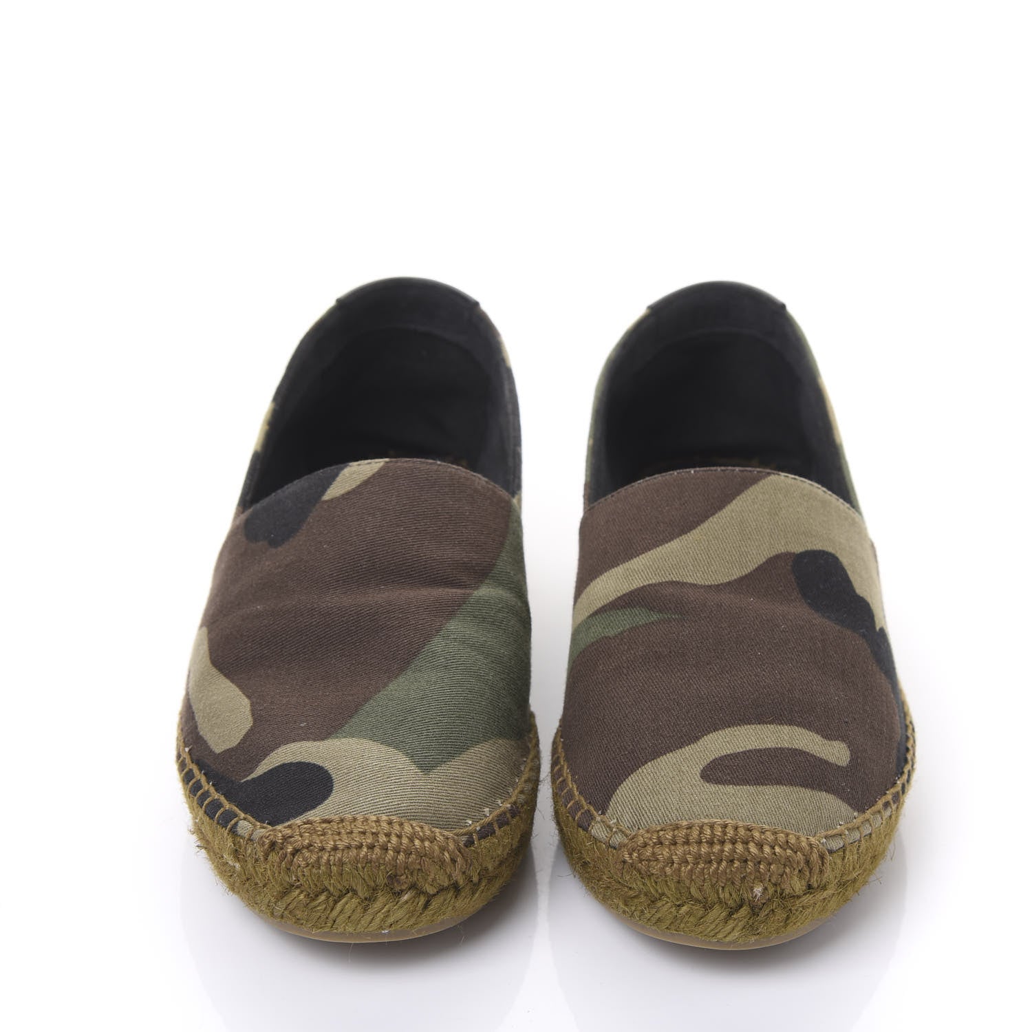 Saint Laurent Canvas Camouflage Espadrilles 37.5 Kaki Black 2 of 9
