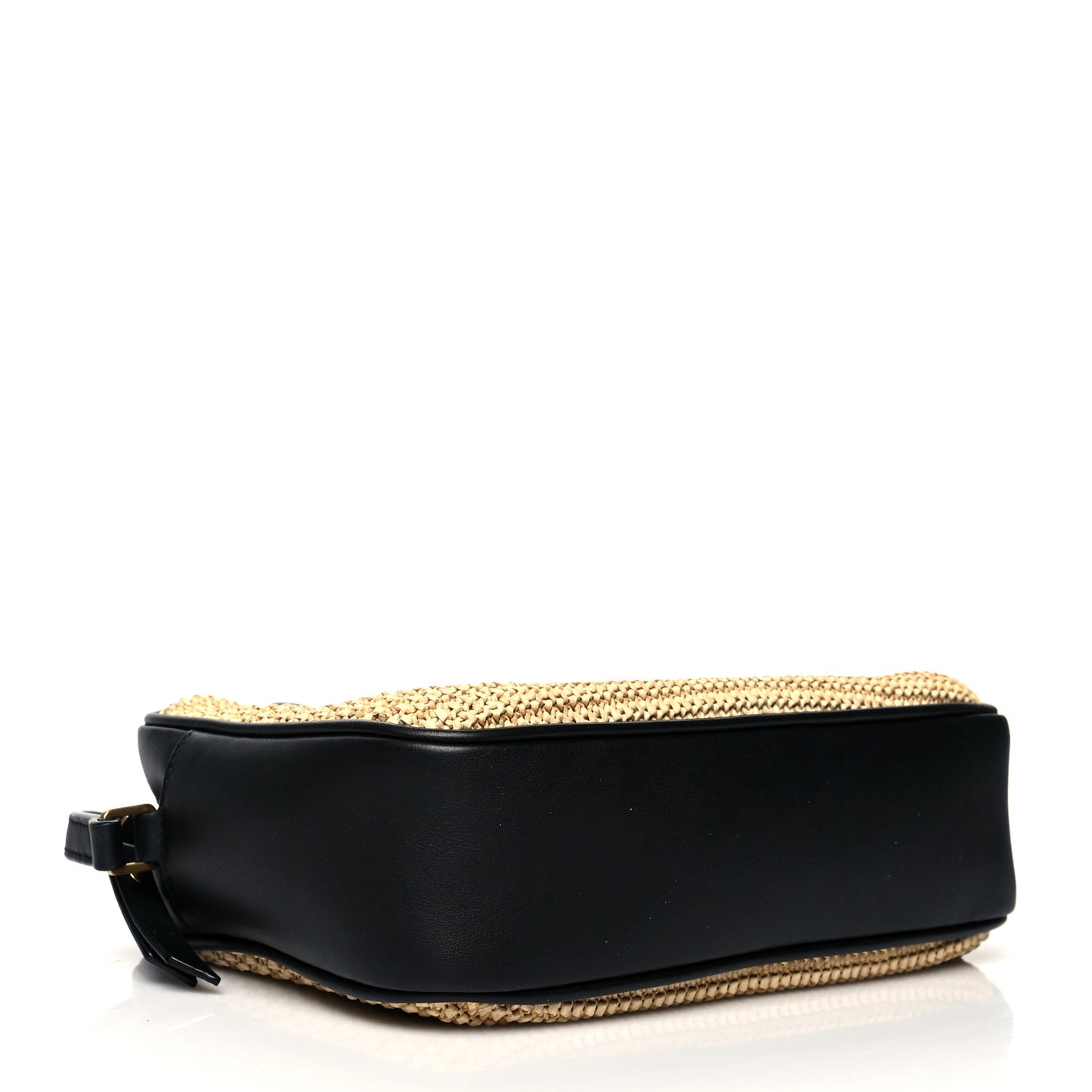 Raffia Canvas Monogram Lou Camera Bag Beige Black