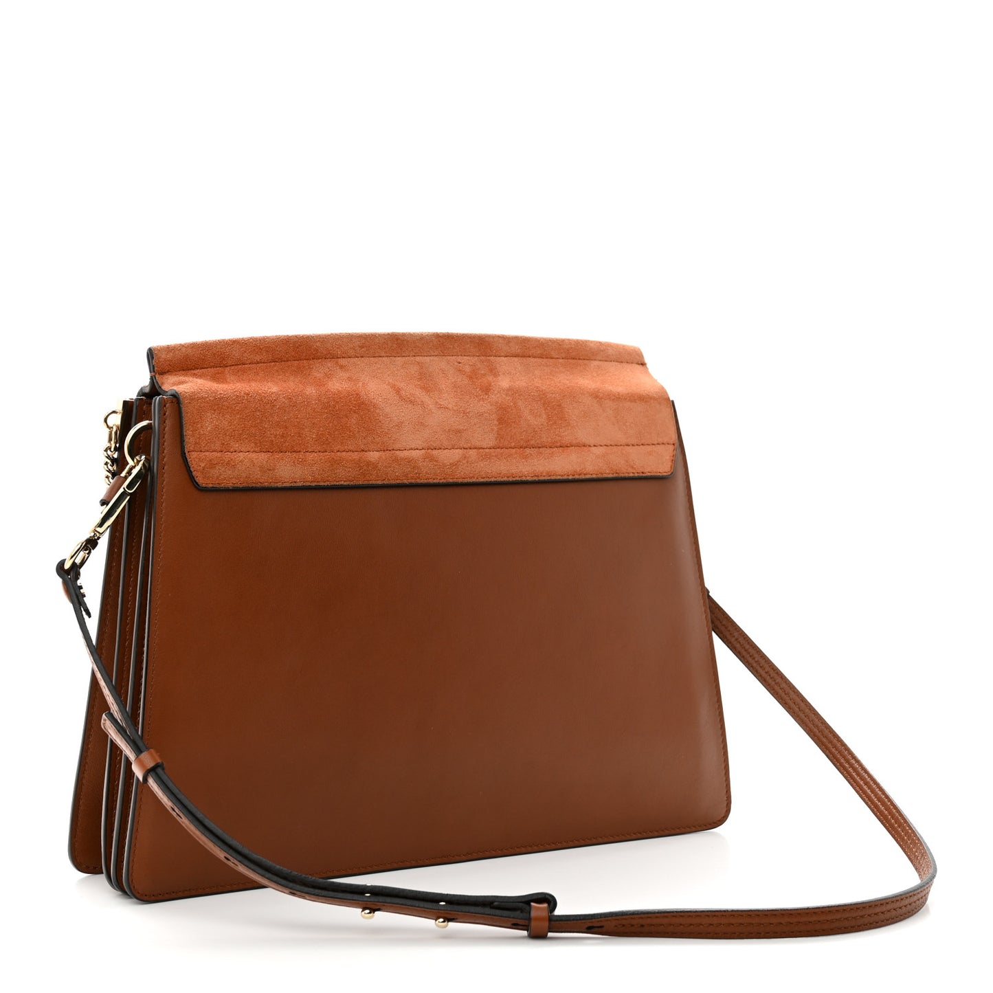Suede Calfskin Medium Faye Shoulder Bag Tobacco