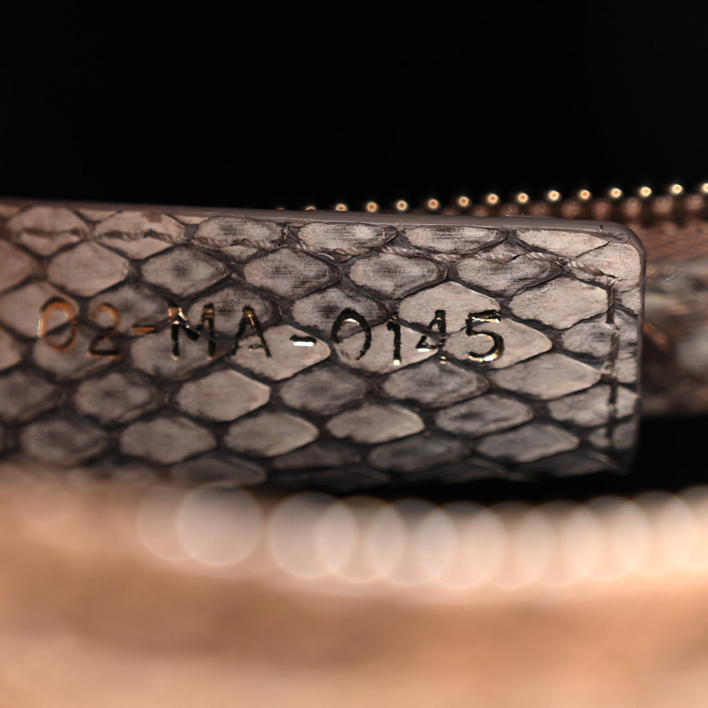 Metallic Snakeskin Medium Lady Dior Beige Gold