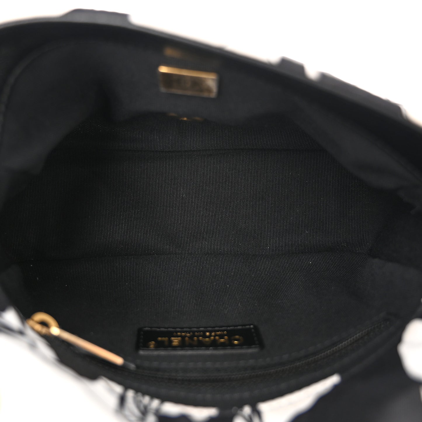 Canvas Printed Deer Coco Mini Single Flap White Black