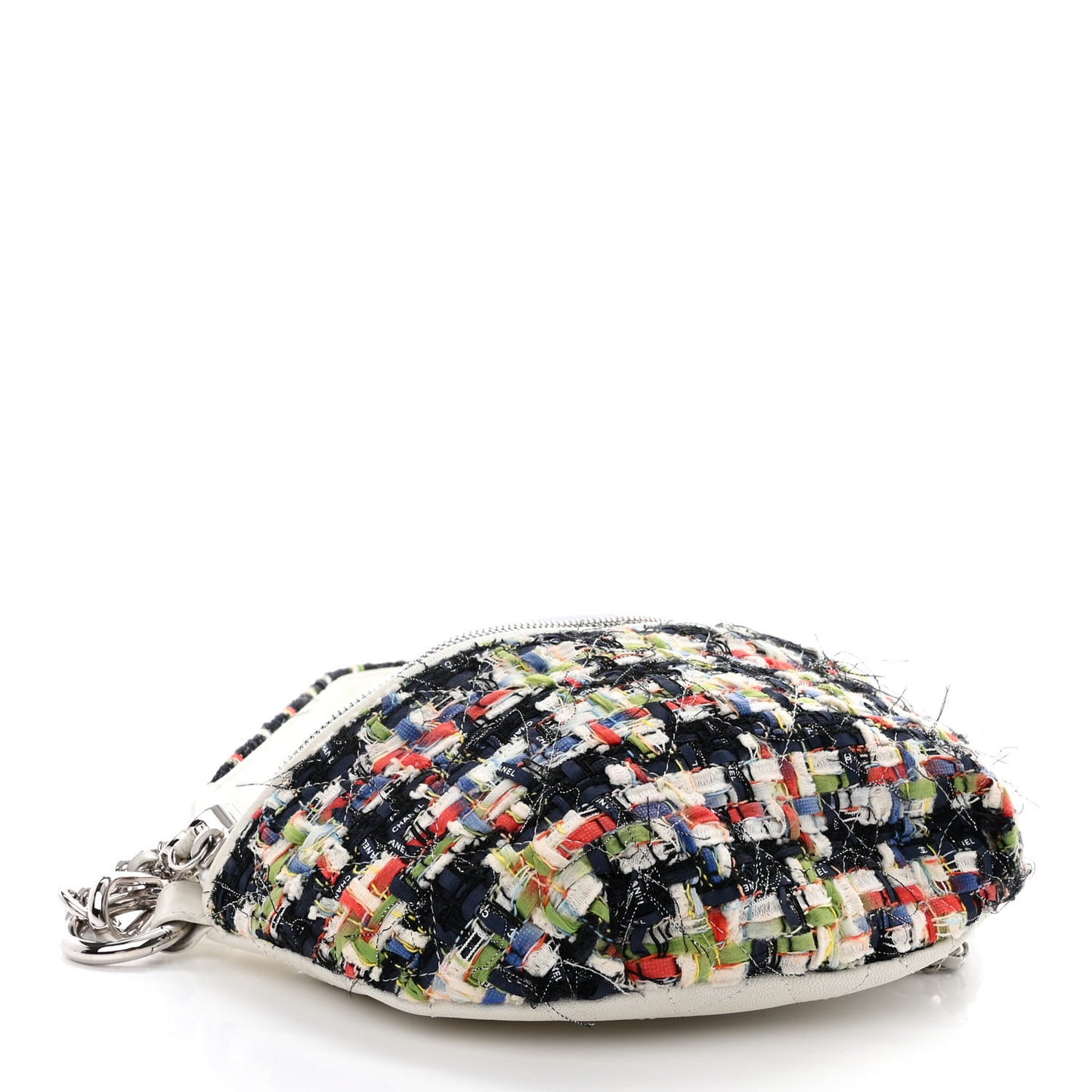 Lambskin Tweed Waist Bag Ecru Red Blue
