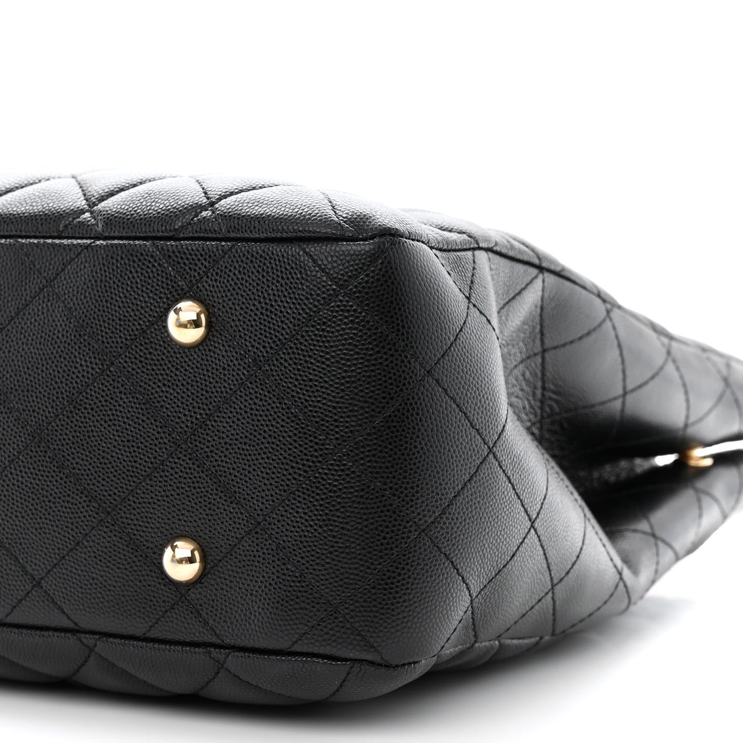 Caviar Quilted Large Shopping Tote Black