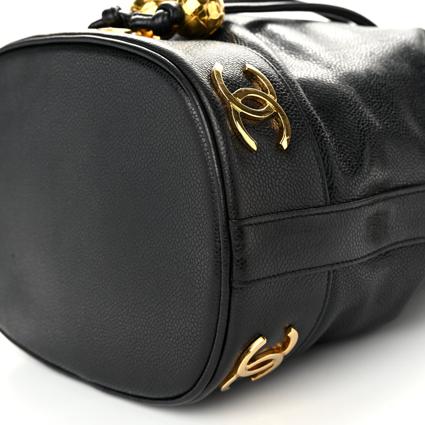 Caviar CC Drawstring Shoulder Bag Black