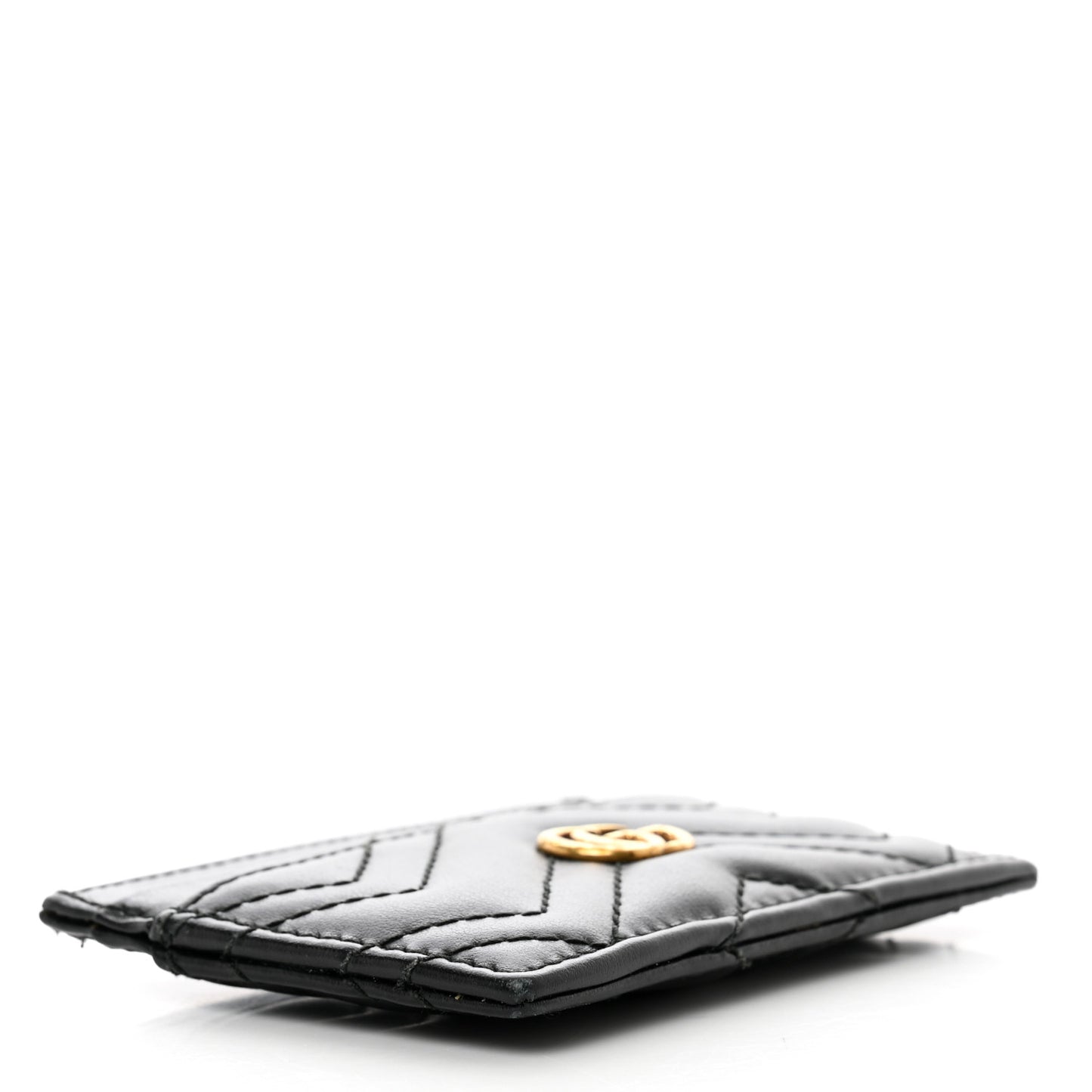 Calfskin Matelasse GG Marmont Card Holder Black
