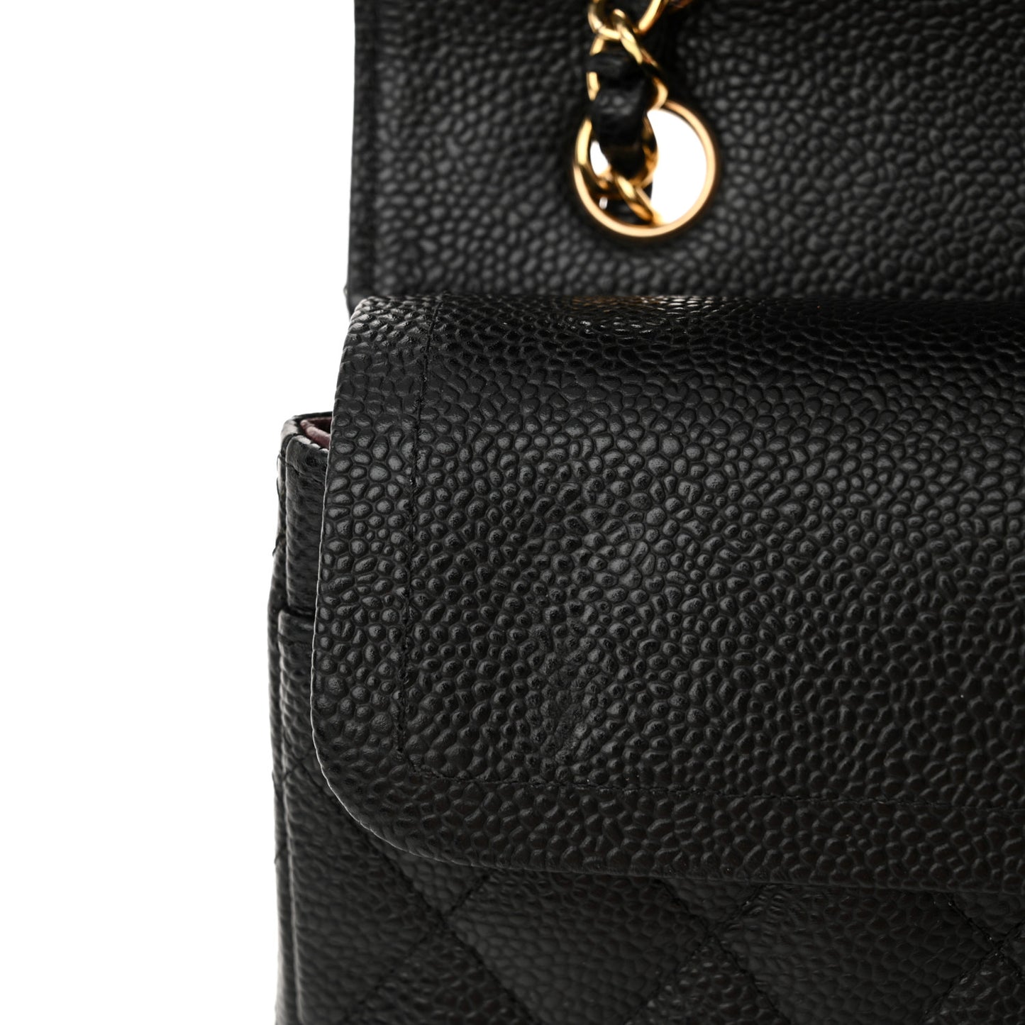 Caviar Quilted Small Double Flap Black