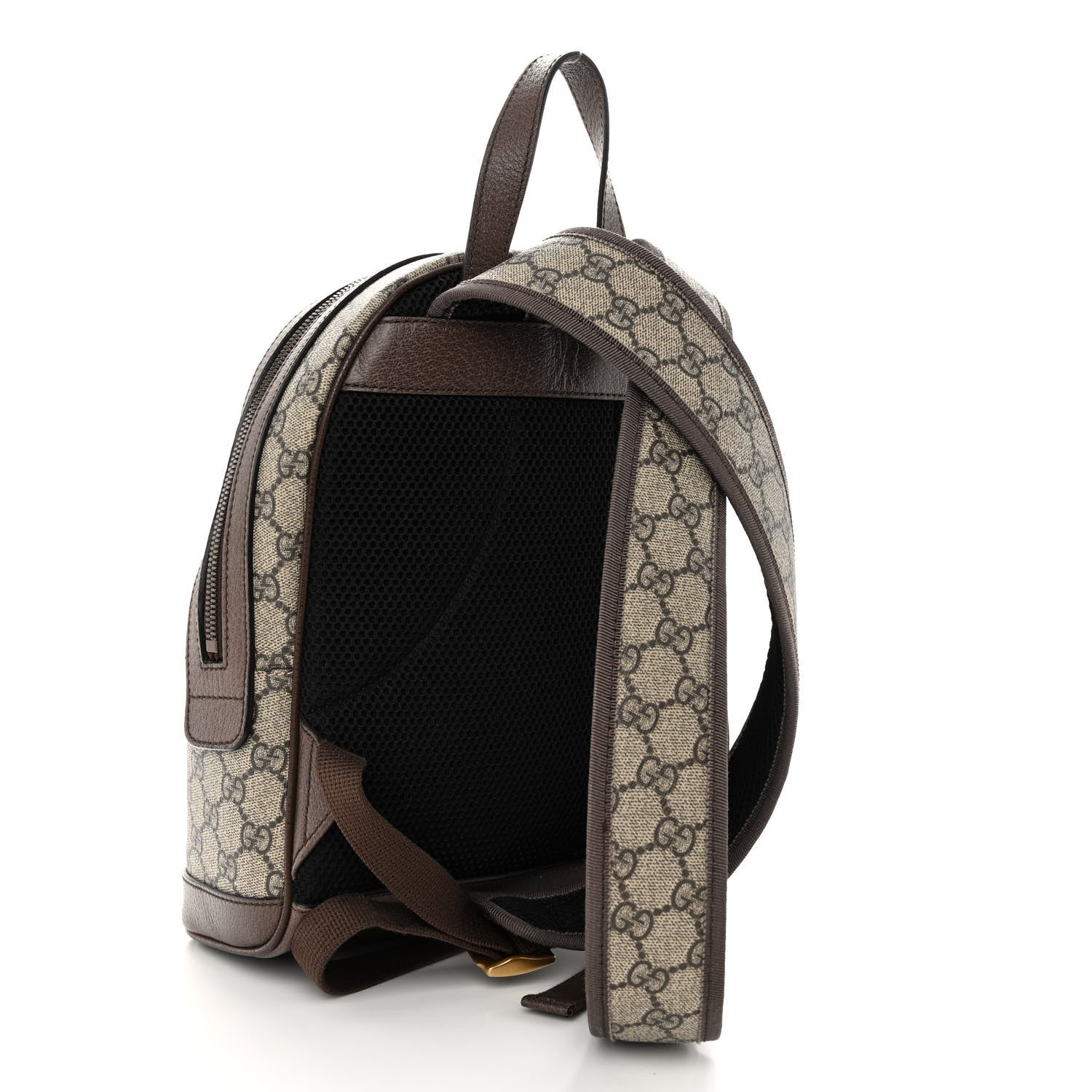 Gucci GG Supreme Monogram Calfskin Web Small Ophidia Day Backpack Beige Ebony New Acero 3 of 10