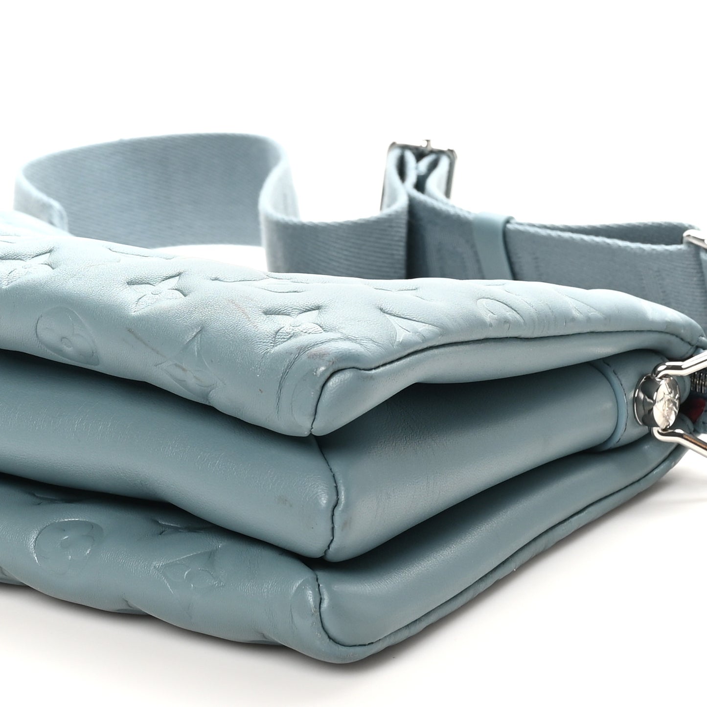 Lambskin Embossed Monogram Coussin PM Blue Glacier