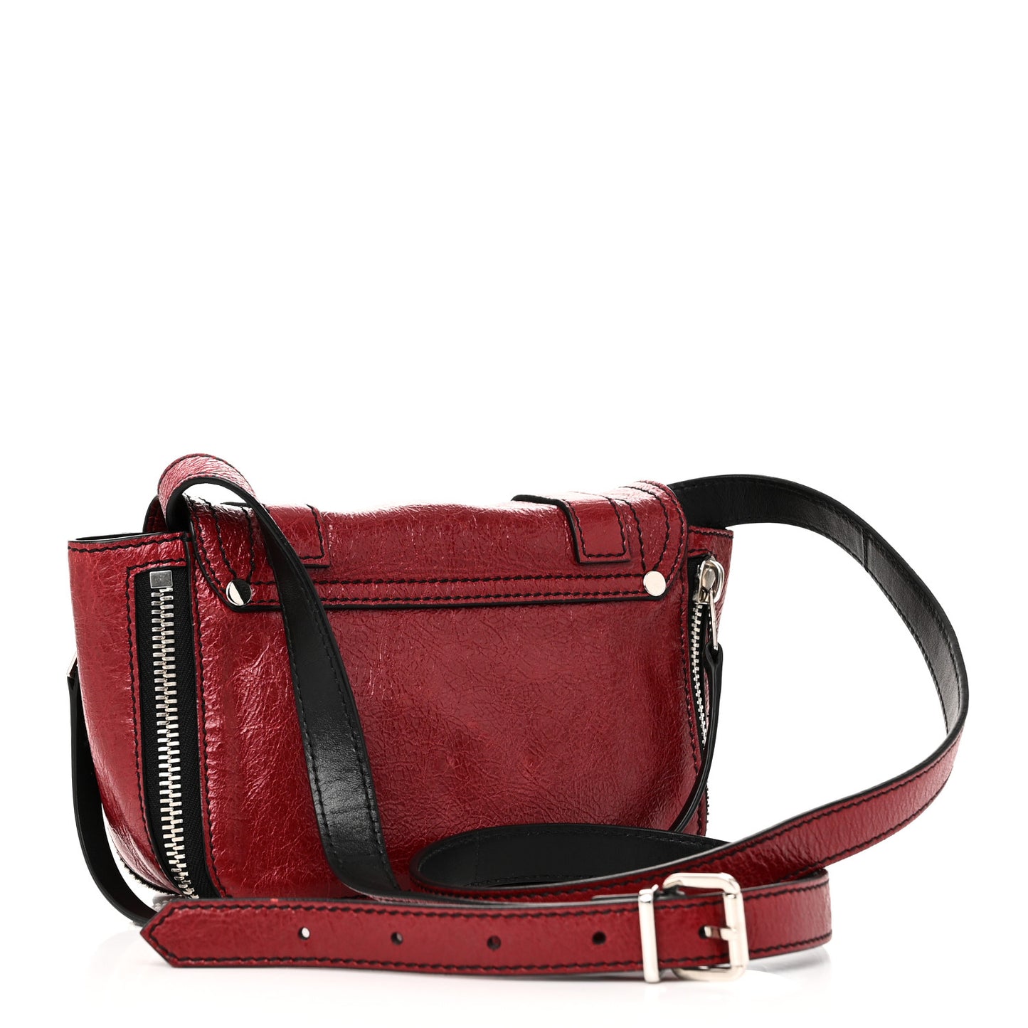 Crinkled Calfskin PS1 Mini Zip Crossbody Brick