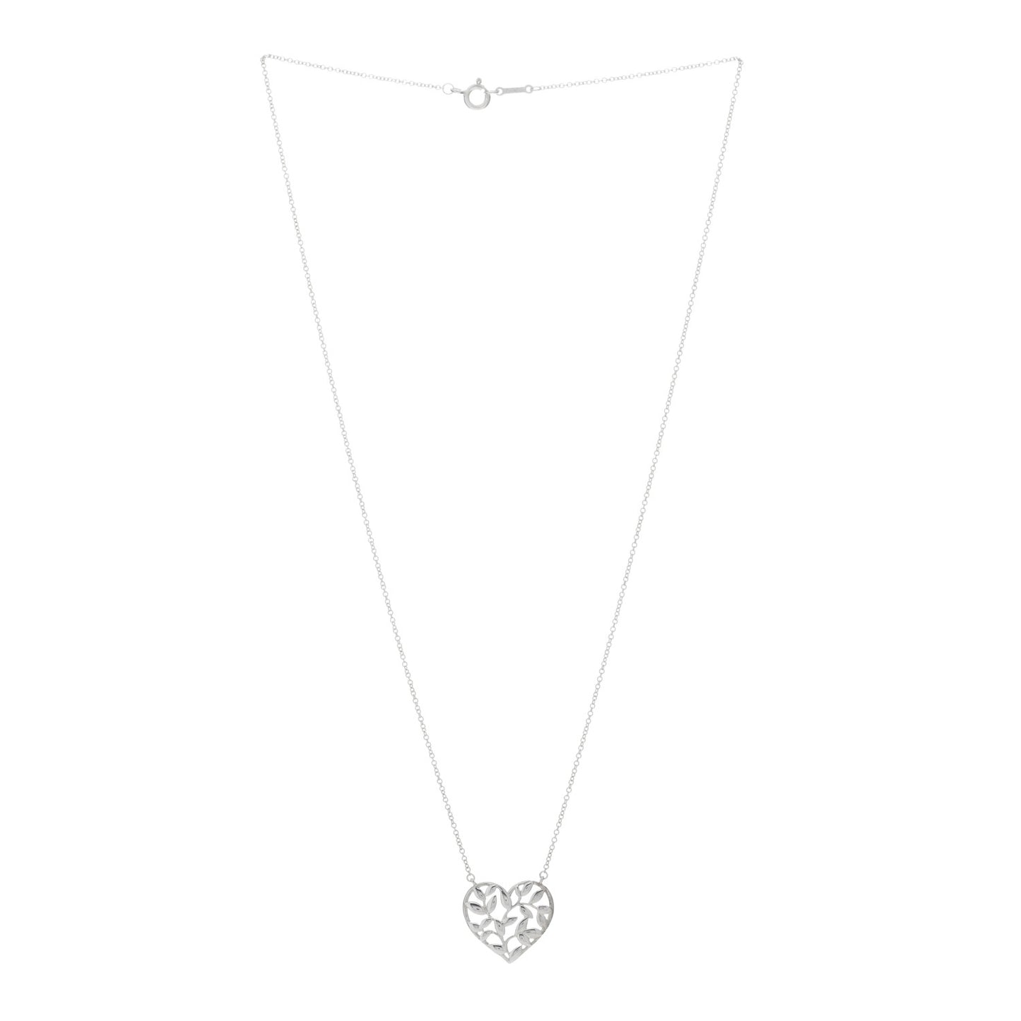 Sterling Silver Paloma Picasso Olive Leaf Heart Pendant Necklace