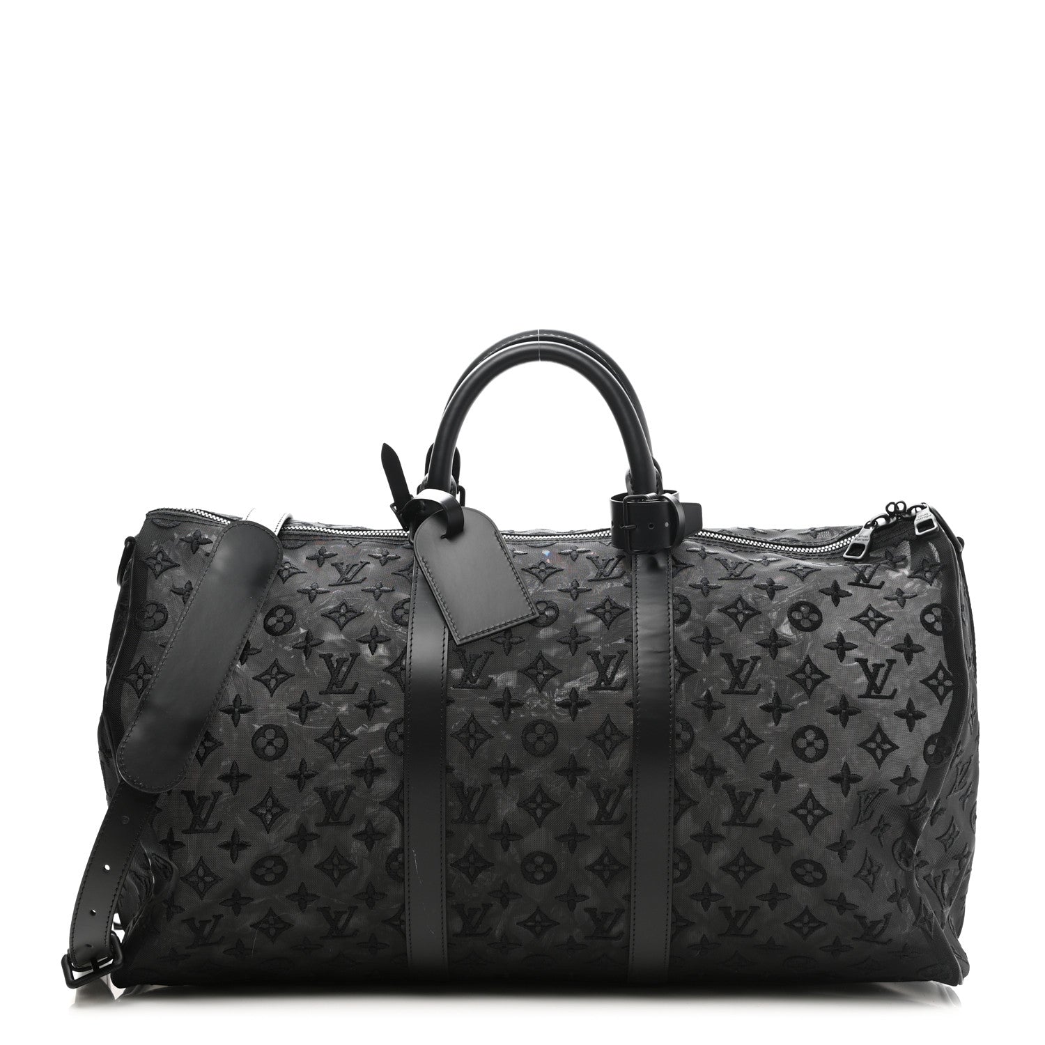Louis Vuitton Monogram See Through Keepall Bandouliere 50 Black 1 of 14