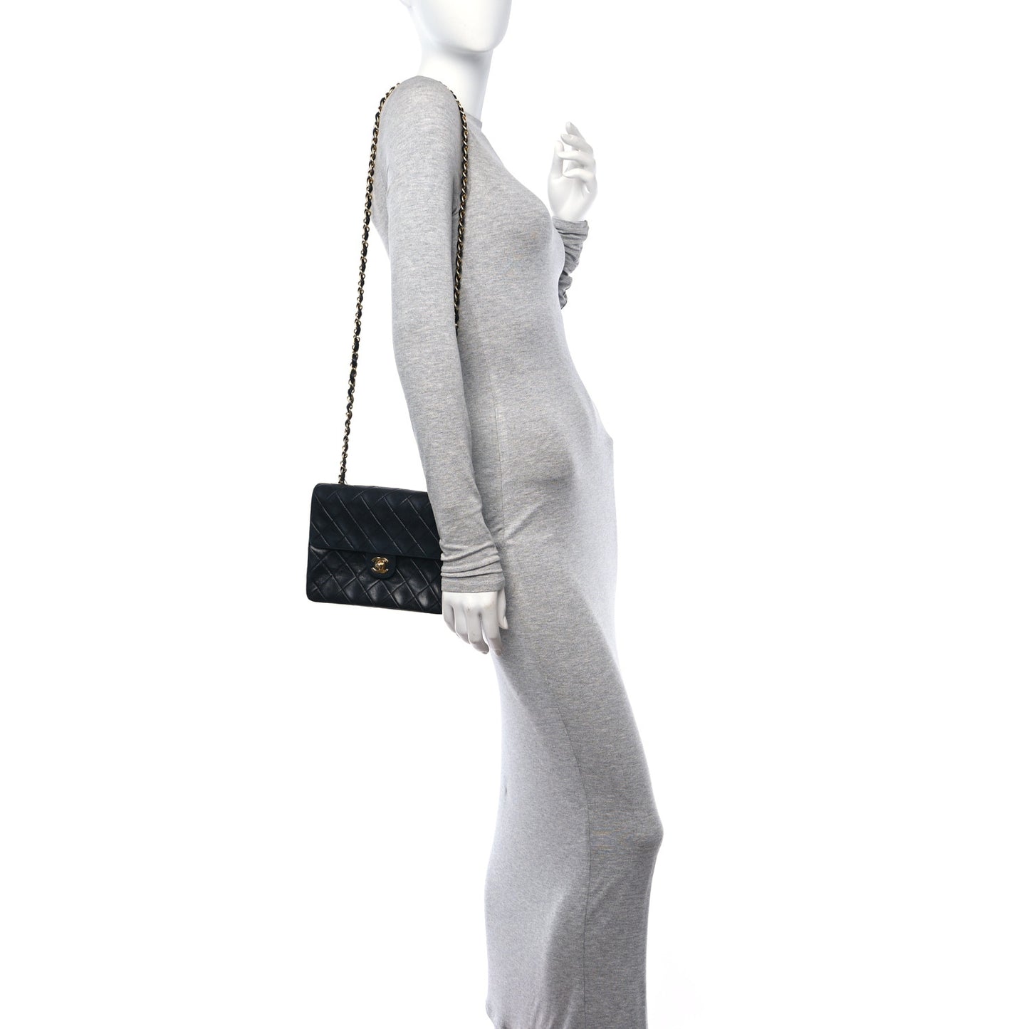 Lambskin Quilted Mini Square Flap Bag Black