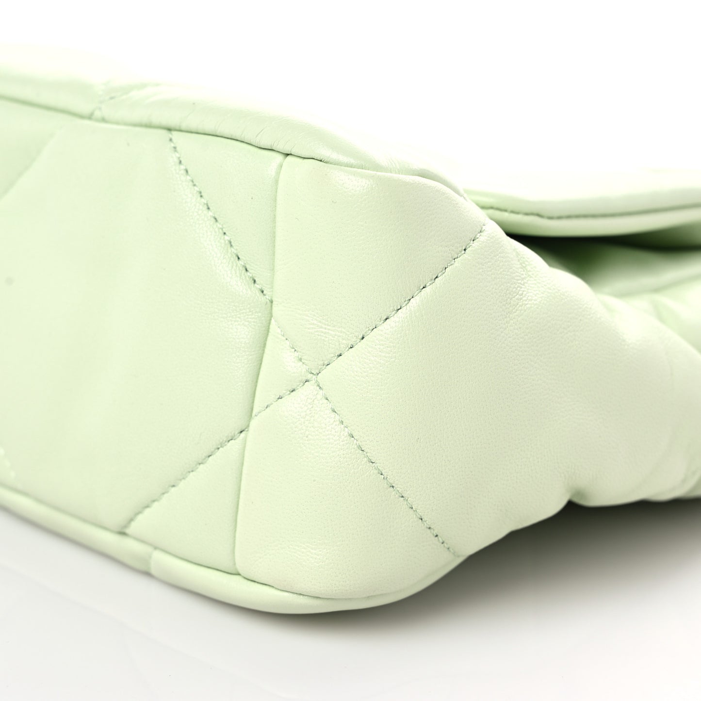 Goatskin Quilted Medium Chanel 19 Flap Light Green