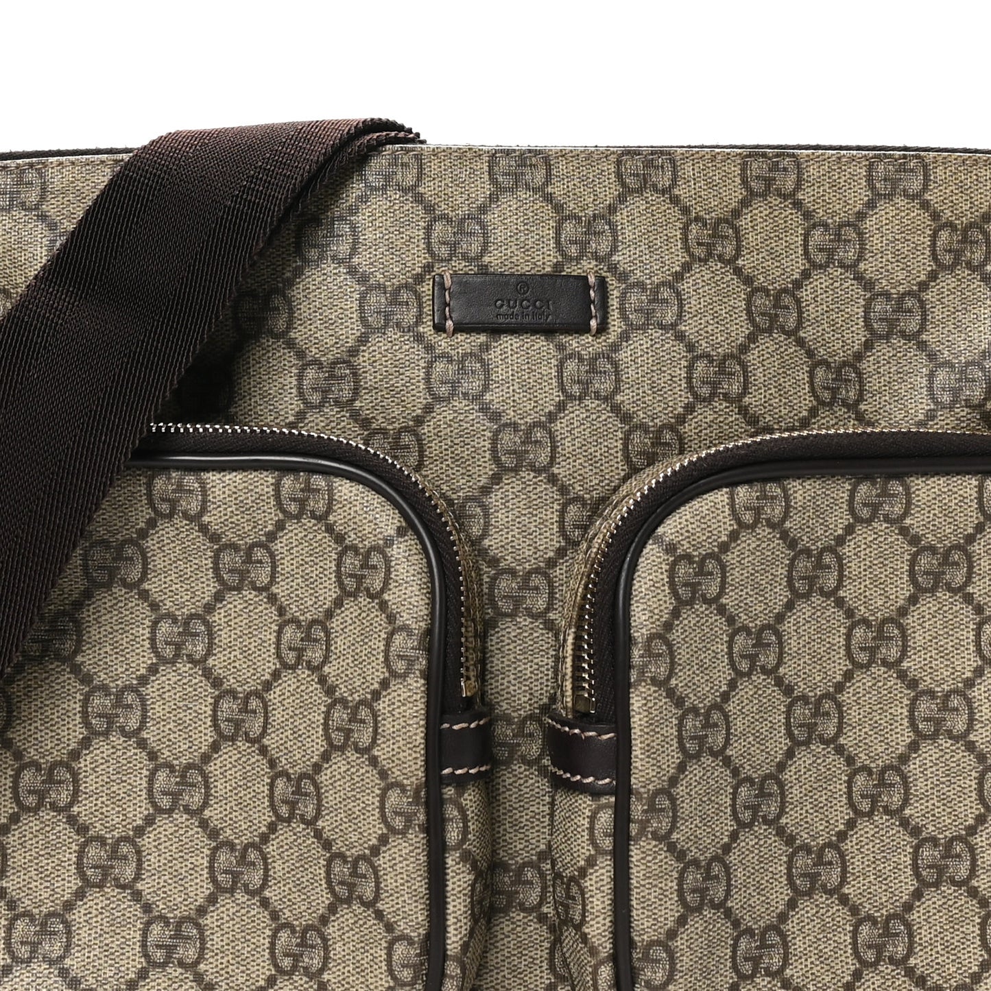GG Plus Monogram Front Pocket Messenger Dark Brown