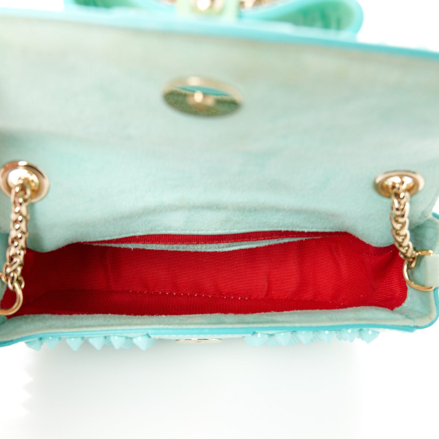 Patent Spiked Sweety Charity Crossbody Bag Opaline